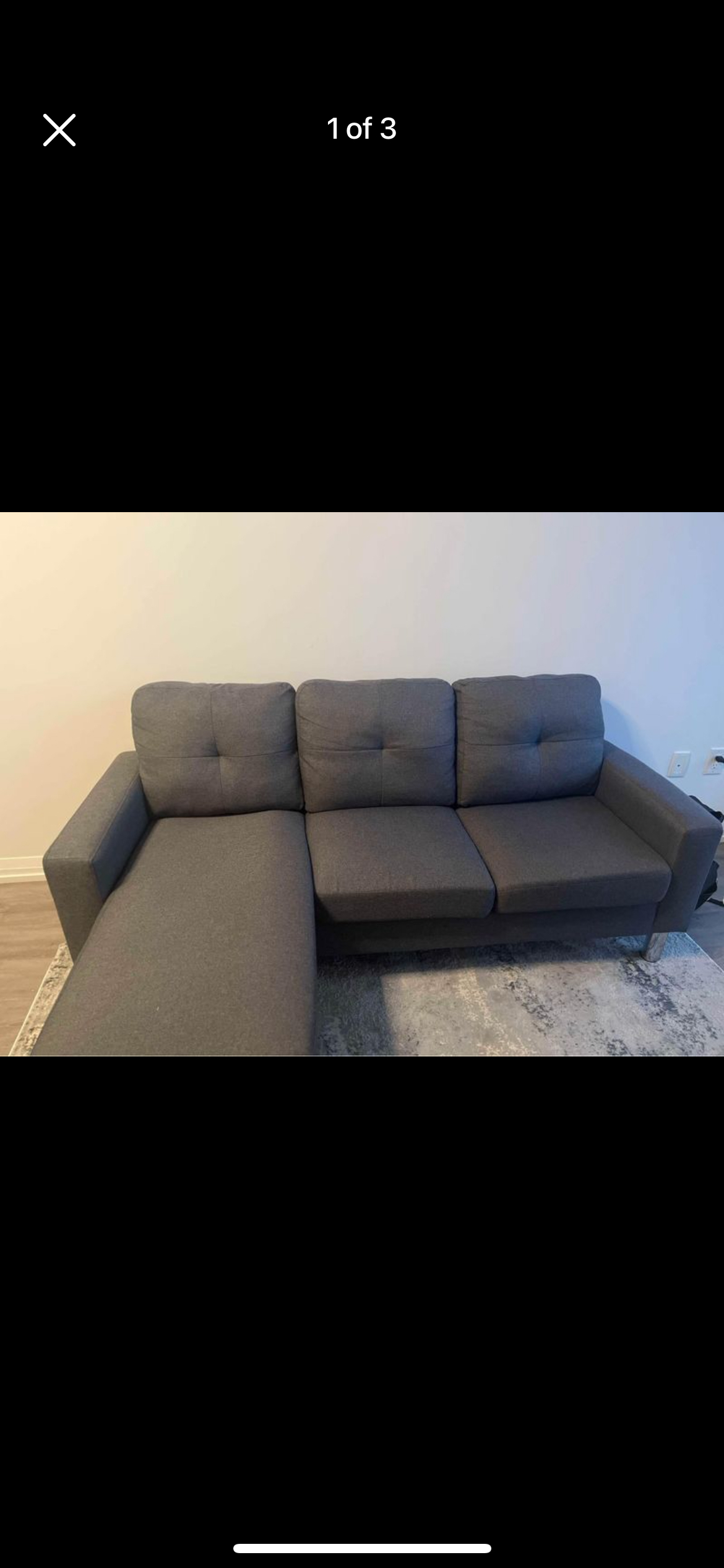 Grey sectional sofa for condo living