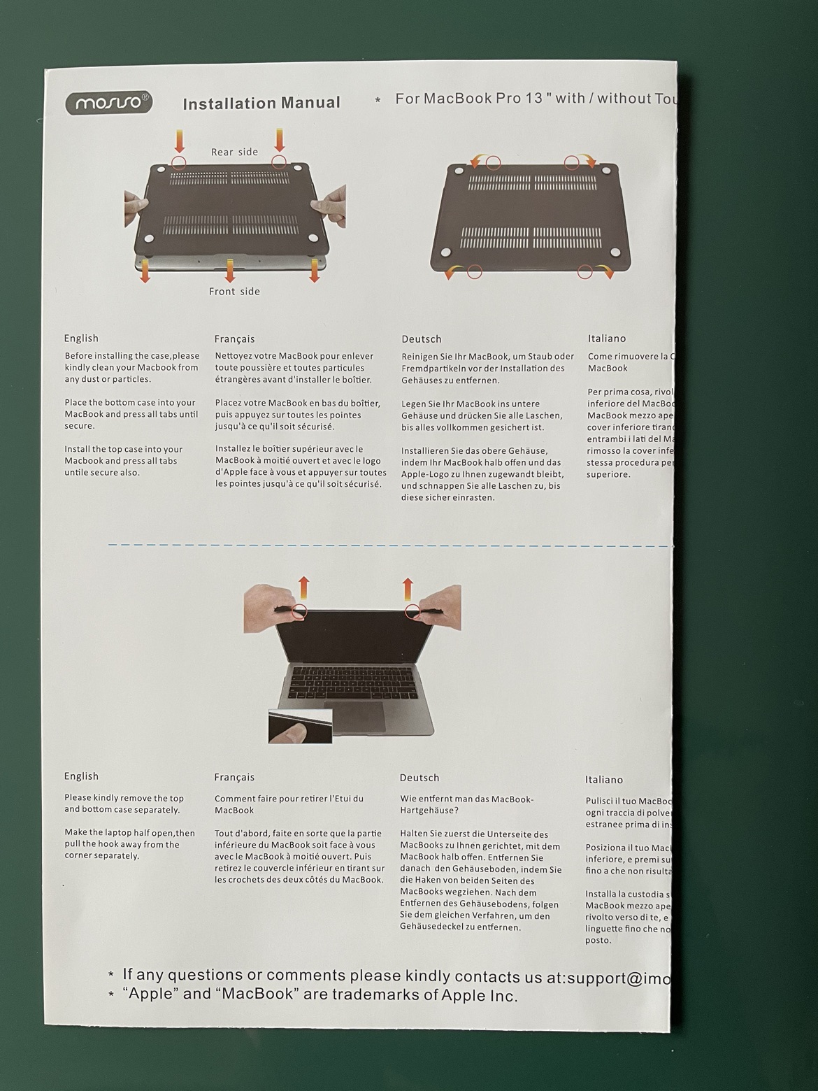 Mosiso plastic hard shell case for MacBook Pro 13 image indicator(6)