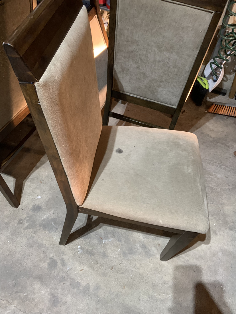 #freecycle solid wood dining chairs