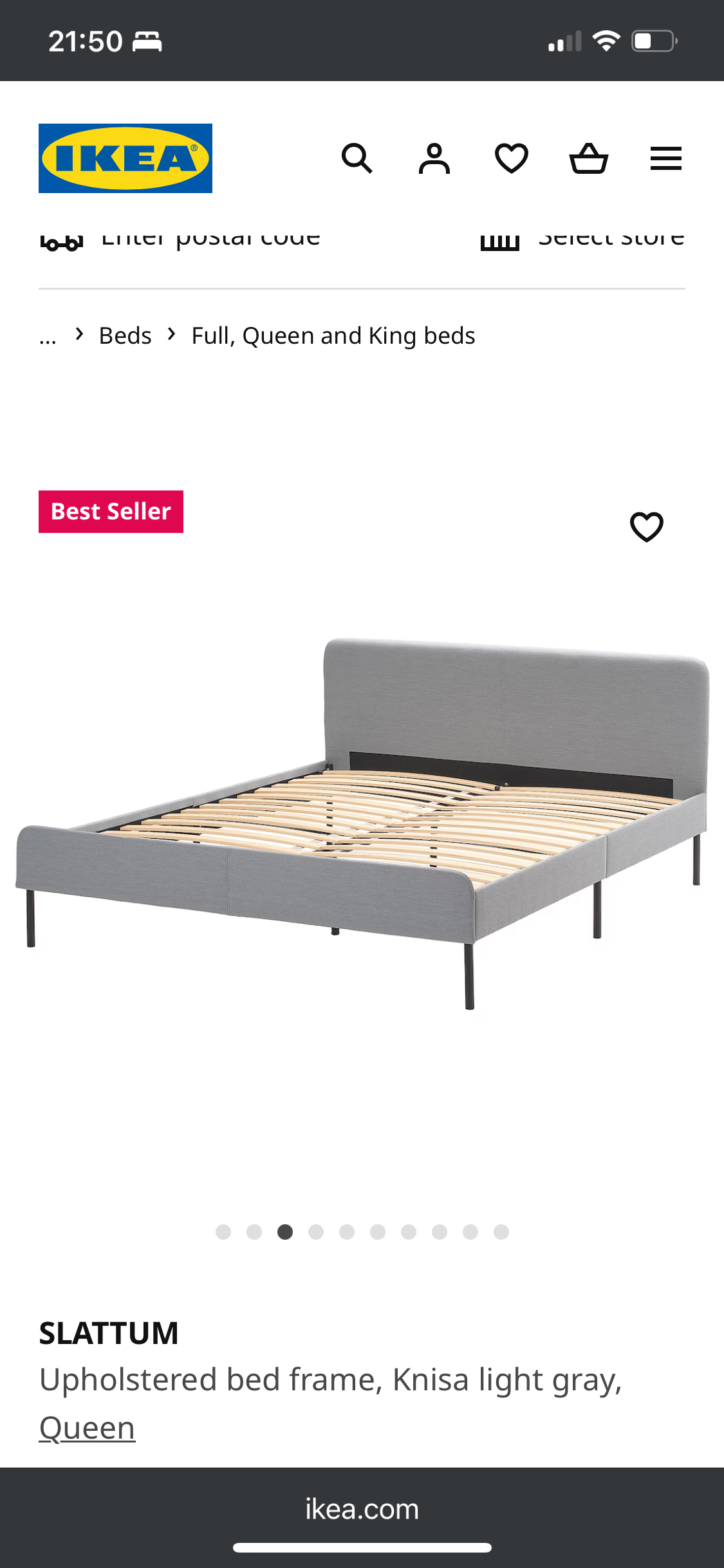 IKEA Slattum Queen Bed Frame For Sale - photo 2
