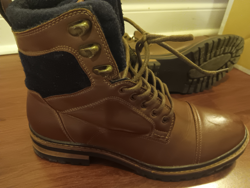 Zara Man Brown Leather Boots Size 42 (US Size 9 ) - photo 4
