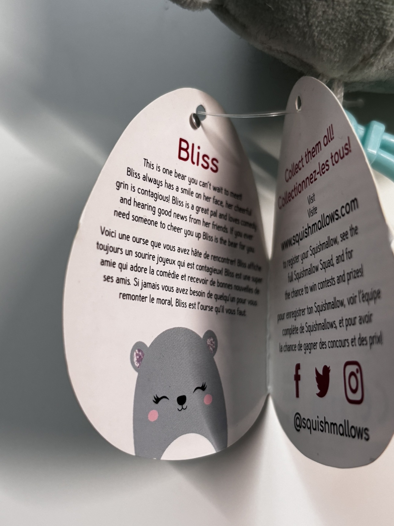 Bliss the Bear Clip Squishmallow (Rare) image indicator(4)