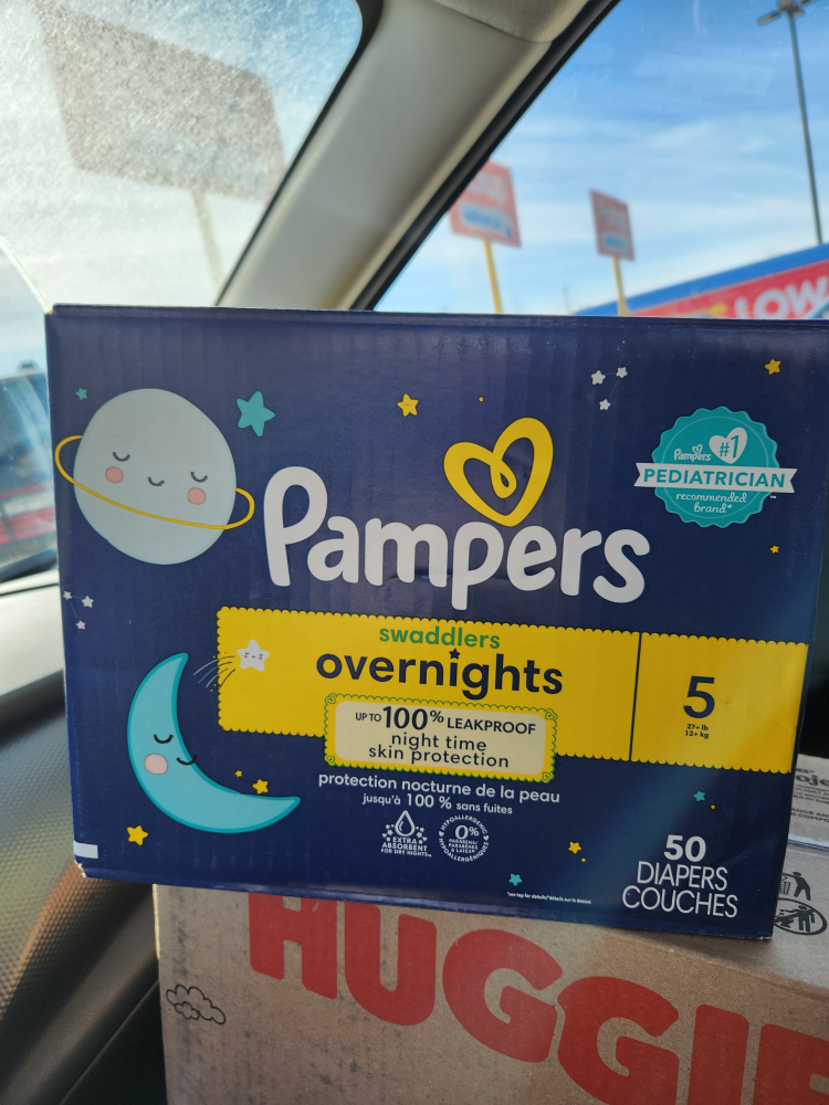 BNIB Size 5 Pampers Overnight Diapers x50