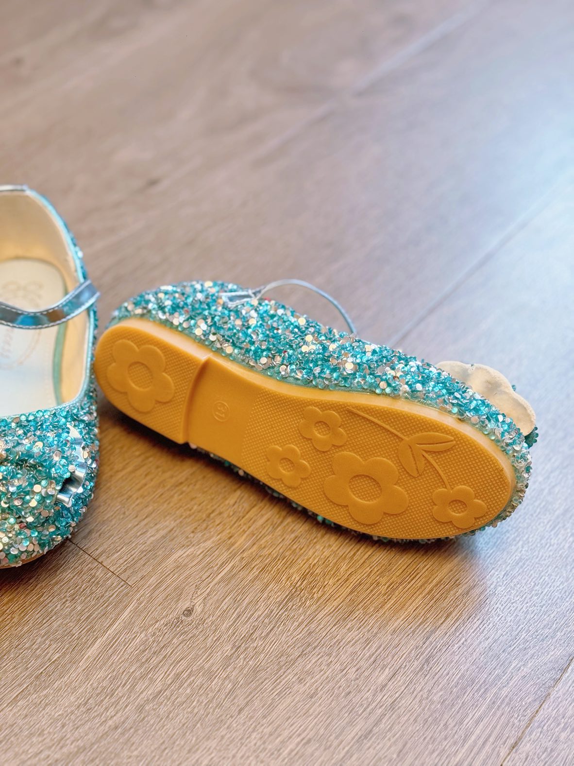 little girl sparkly jewel bow mary jane shoes - photo 2