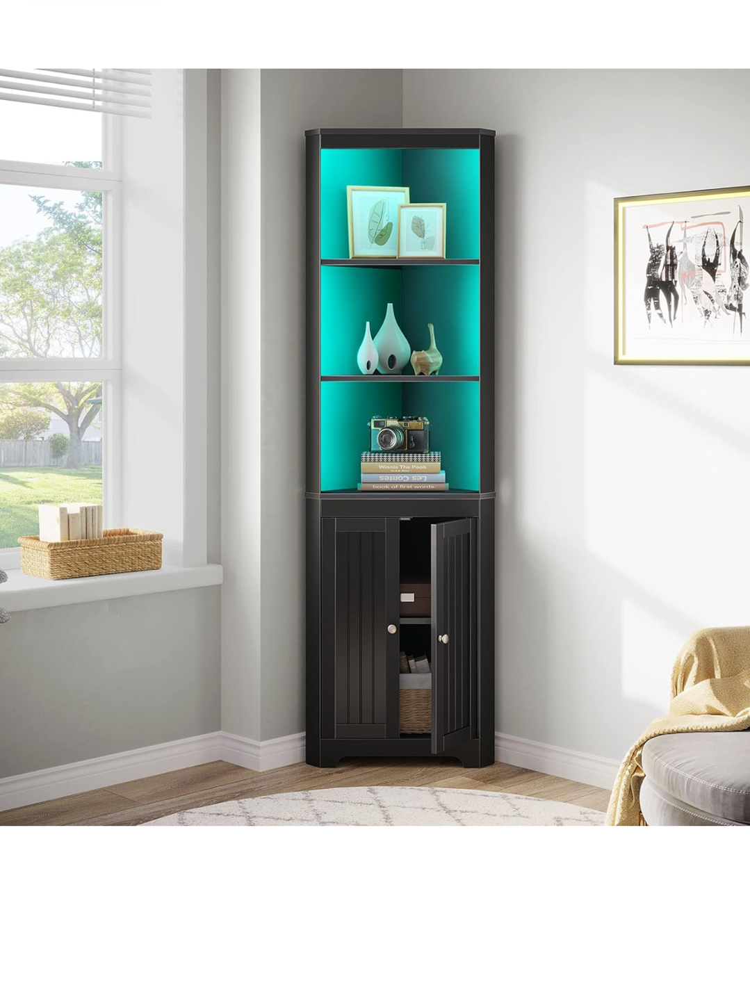 Corner shelf with led image indicator(4)