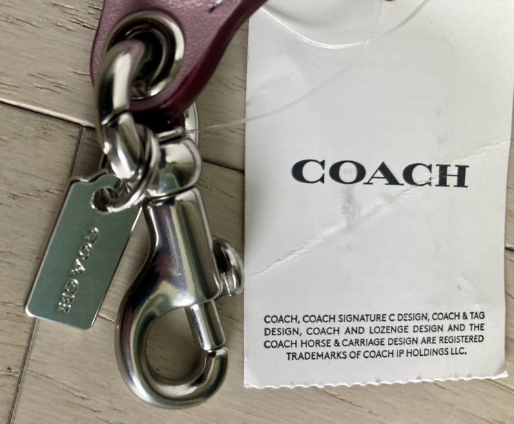 COACH Leather Short Chain Strap Silver/Faded Purple CA088 New image indicator(3)