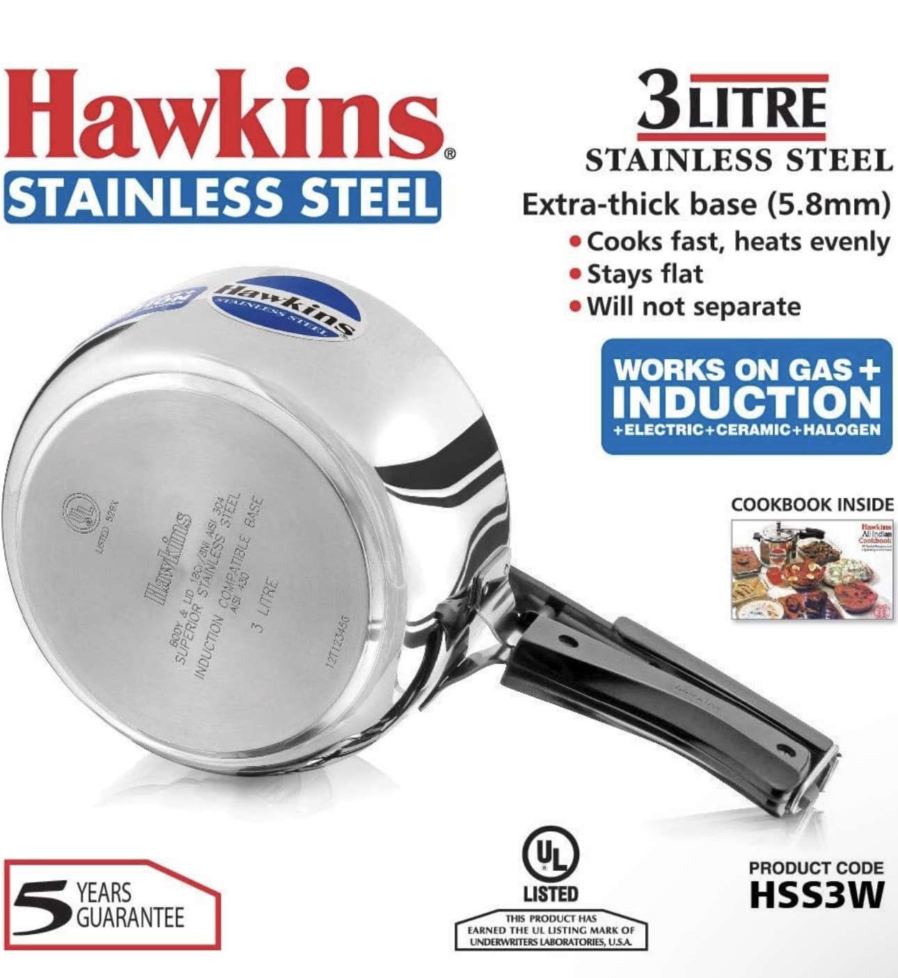 Hawkins Stainless Cooker 3 Litres thumbnail