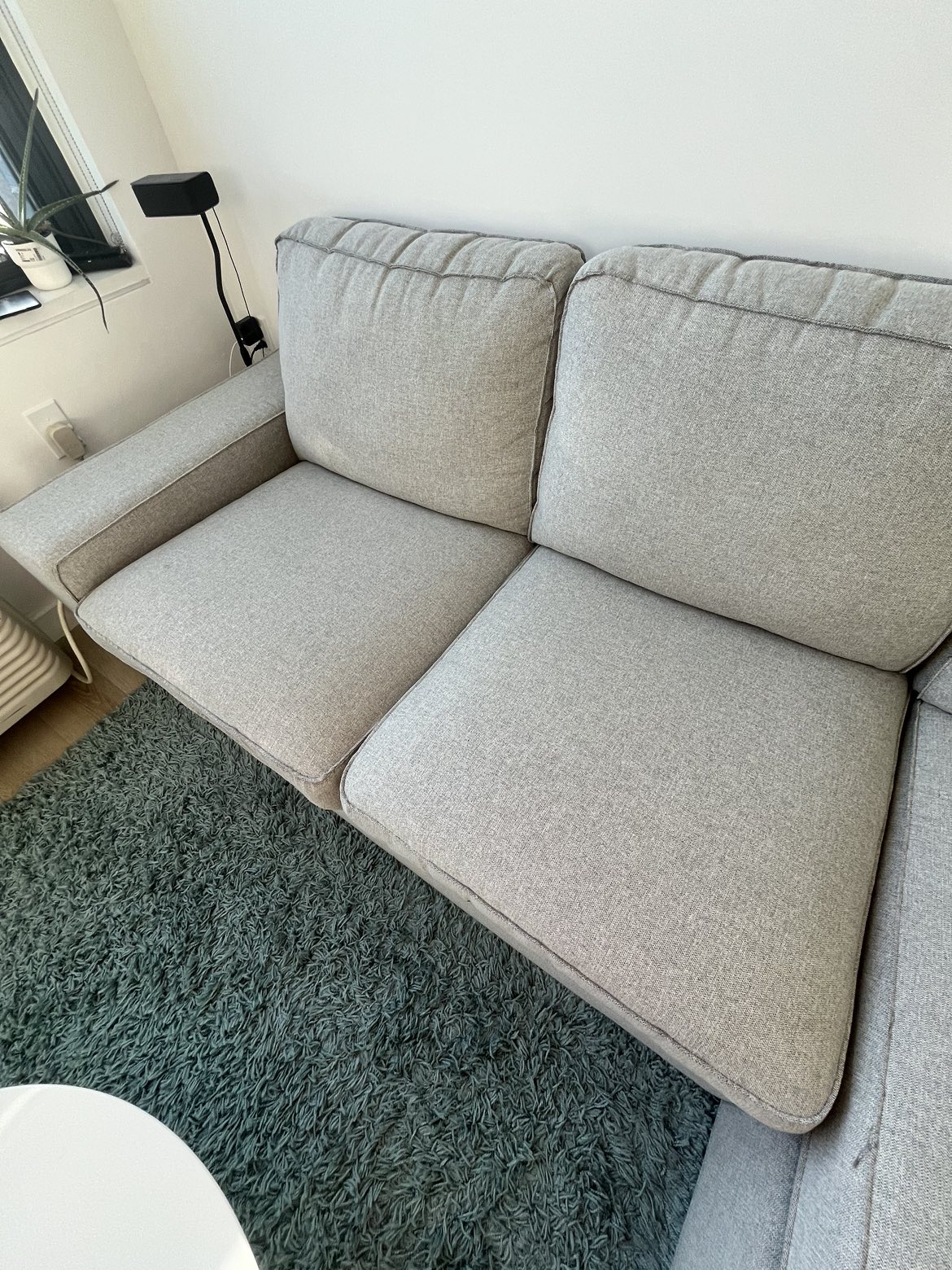 Light grey couch with chaise - photo 3
