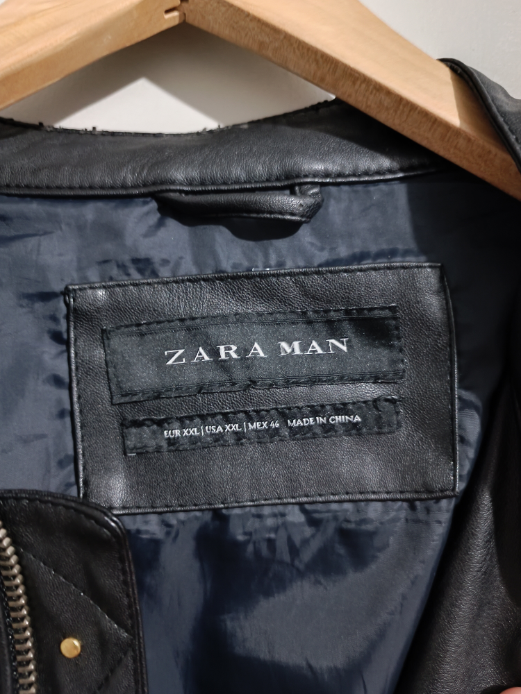 Zara leather jacket black color Size XXL but fit to XL image indicator(3)