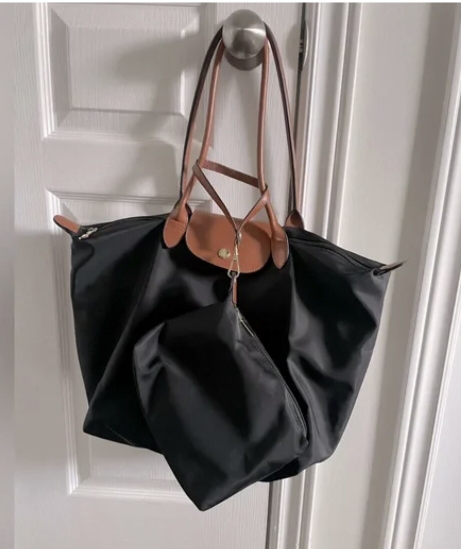 Black nylon purse with wristlet (Not Longchamp) image indicator(2)