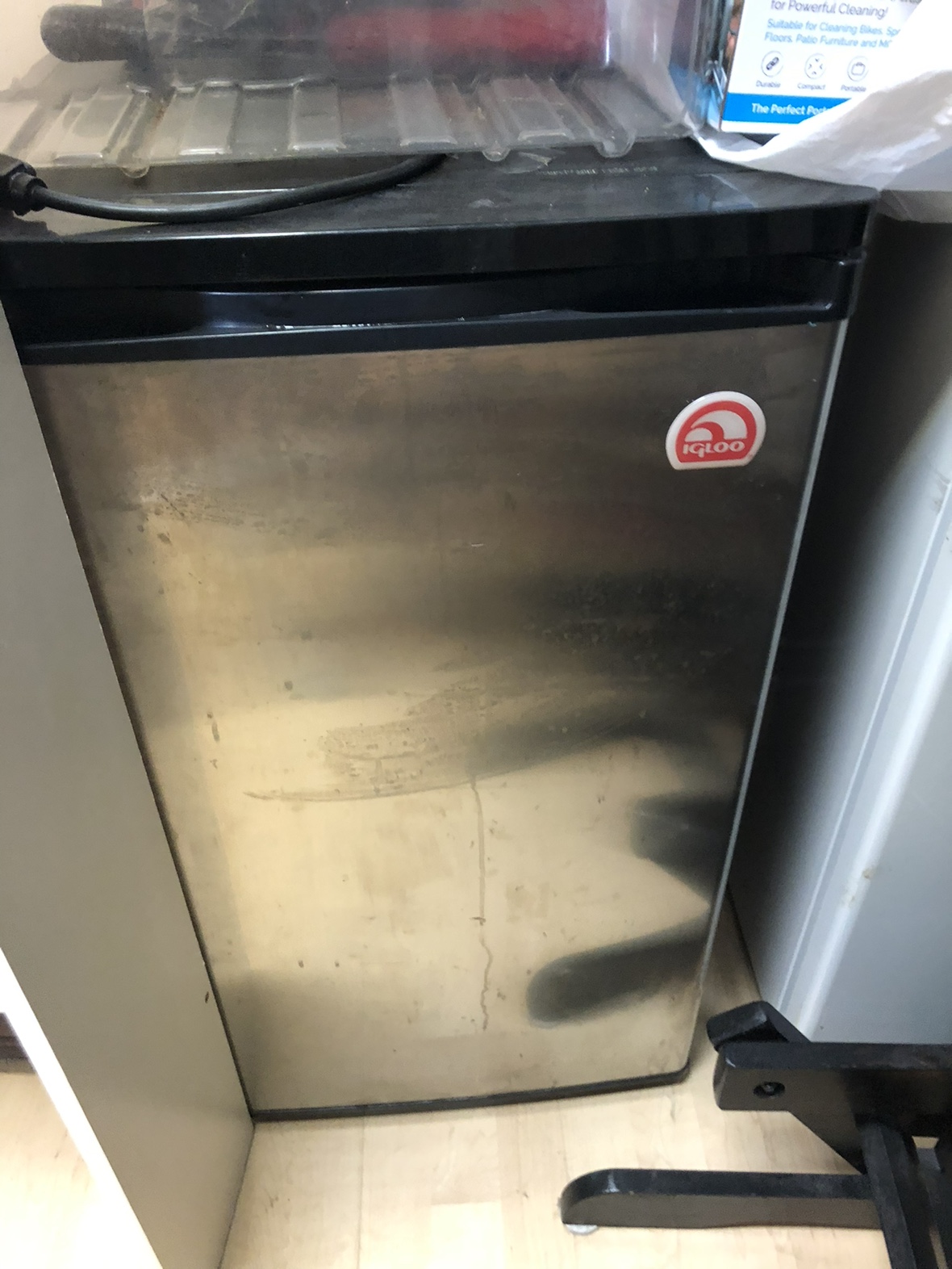 2 bar fridges mini one stainless steel other white one