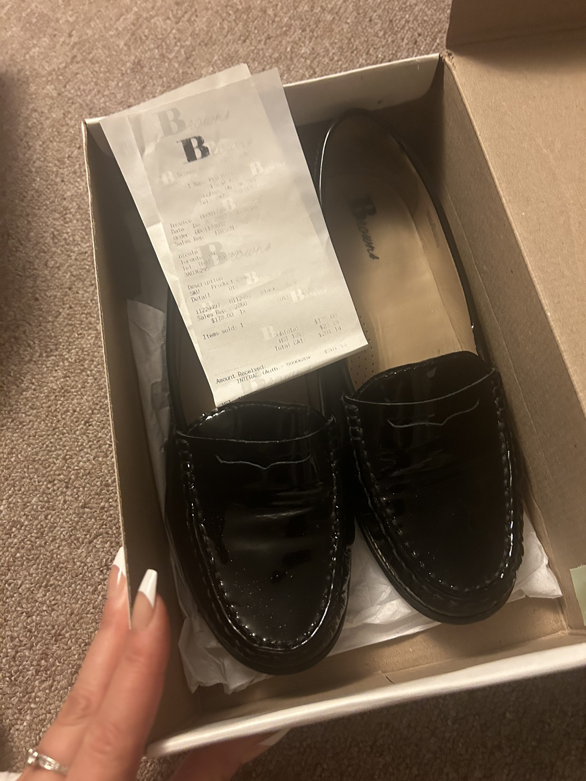 Black patent loafers - Womens size 9