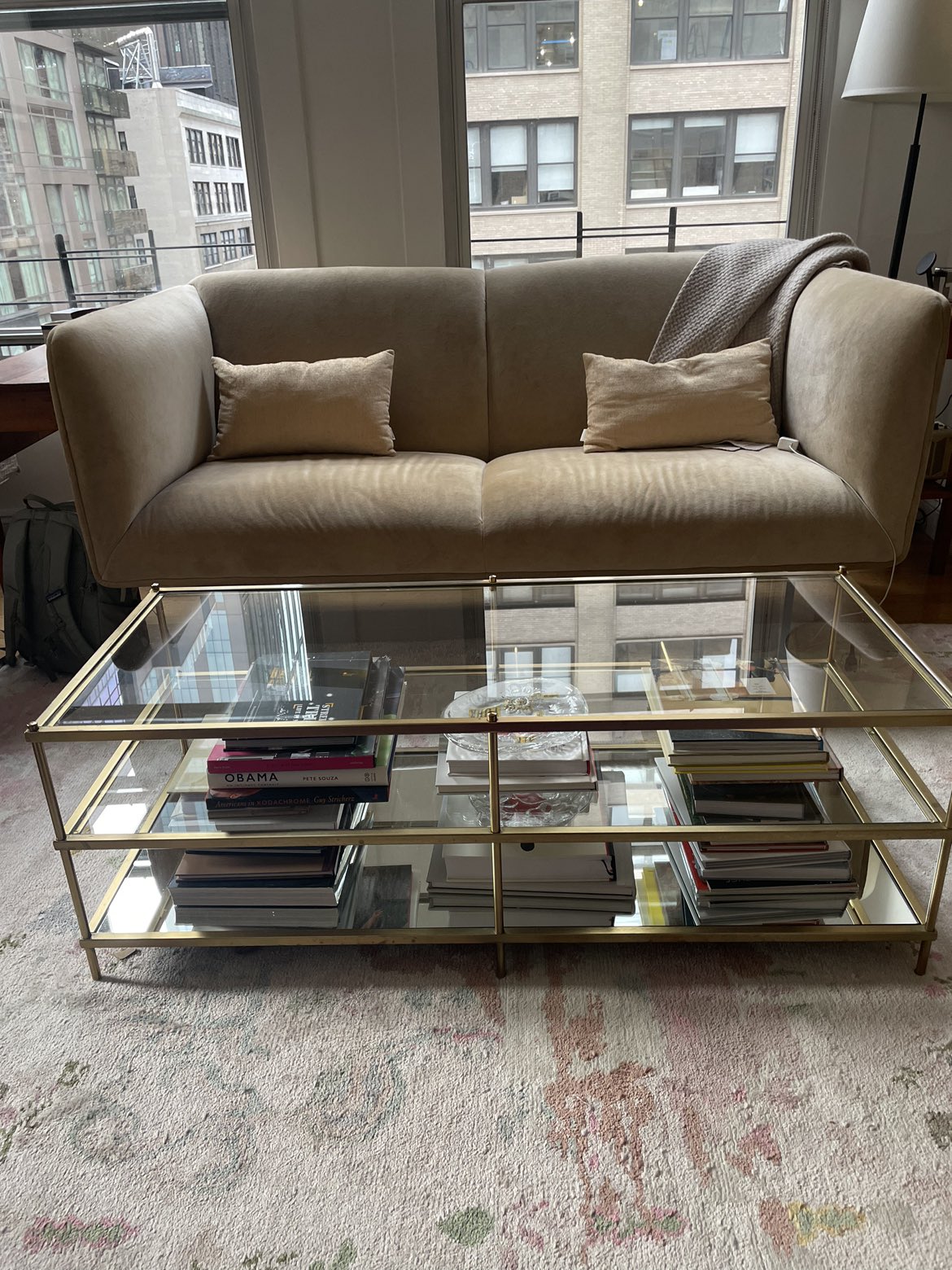 West Elm Mirror and Glass tiered coffee table - photo 3