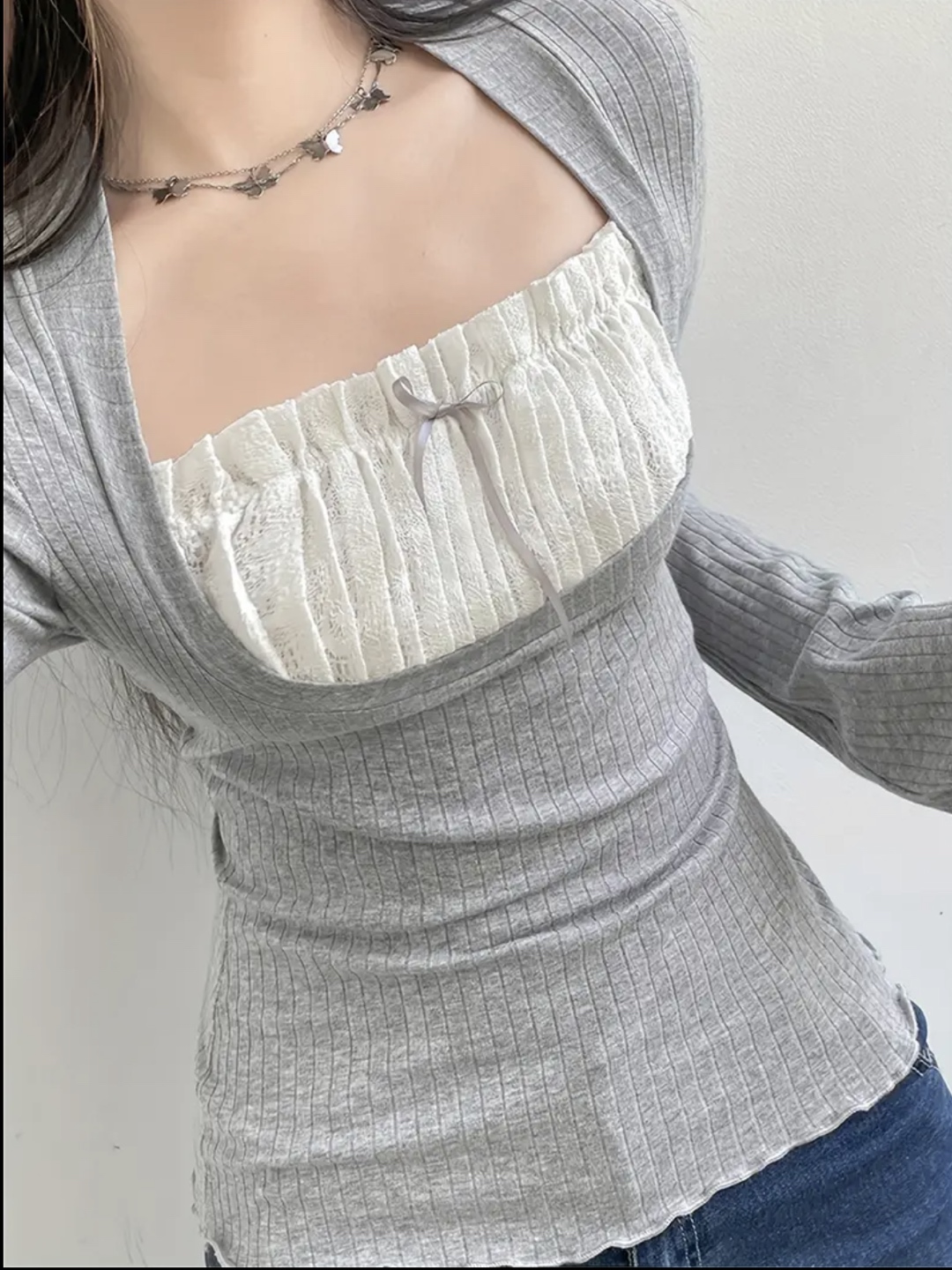 Lace long sleeve top thumbnail