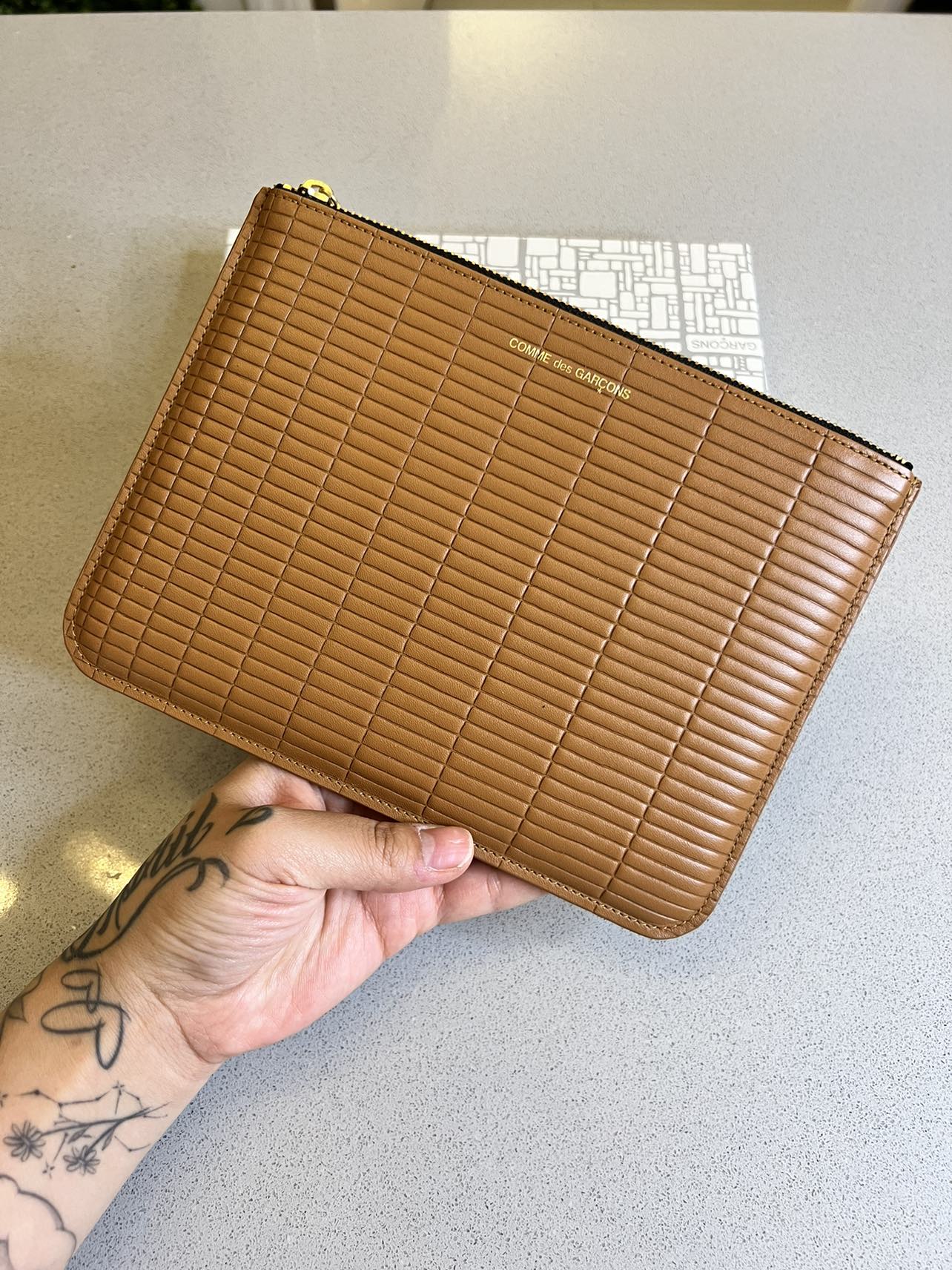 CDG large Tan Pouch