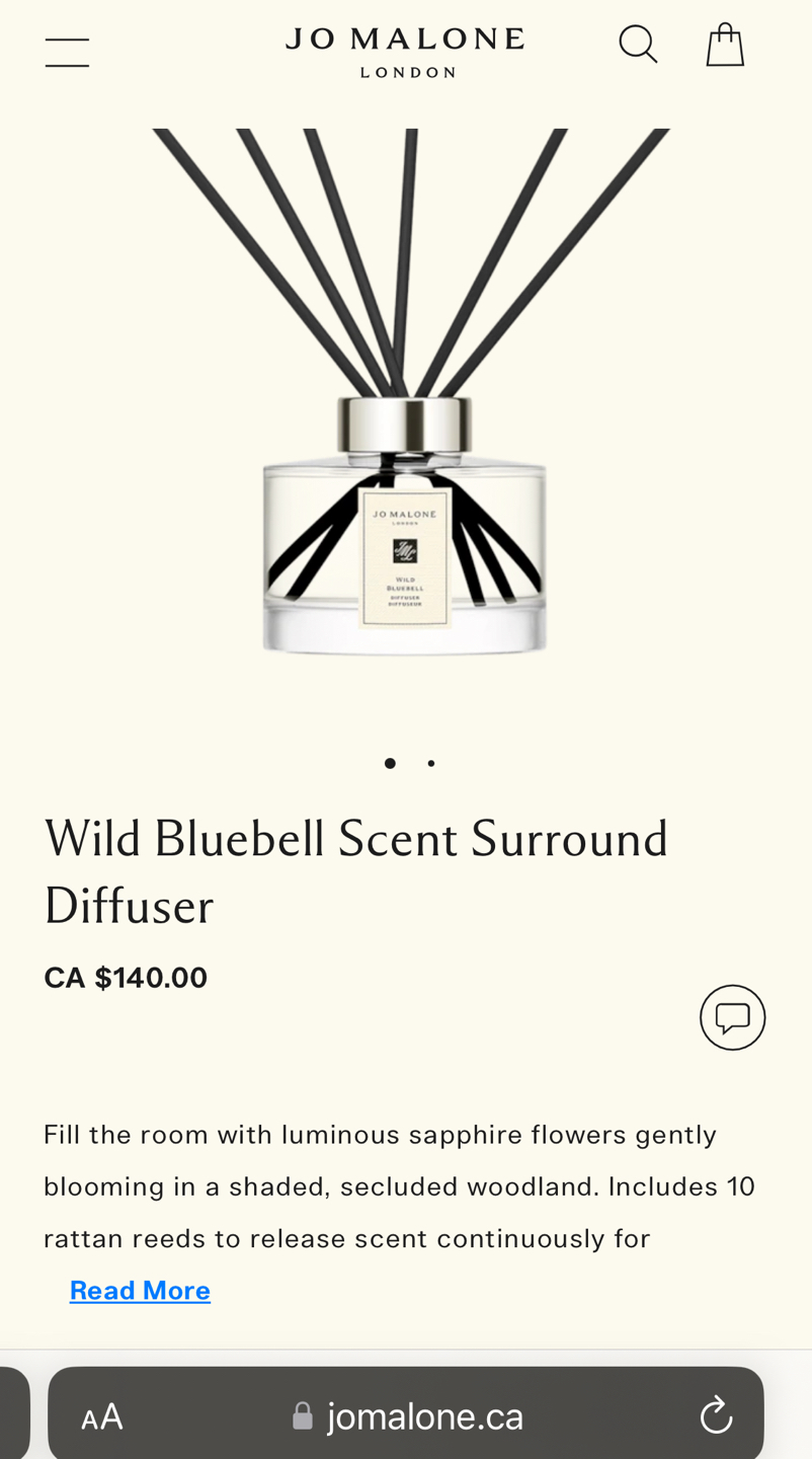 New Jo Malone Wild Bluebell Diffuser - photo 2