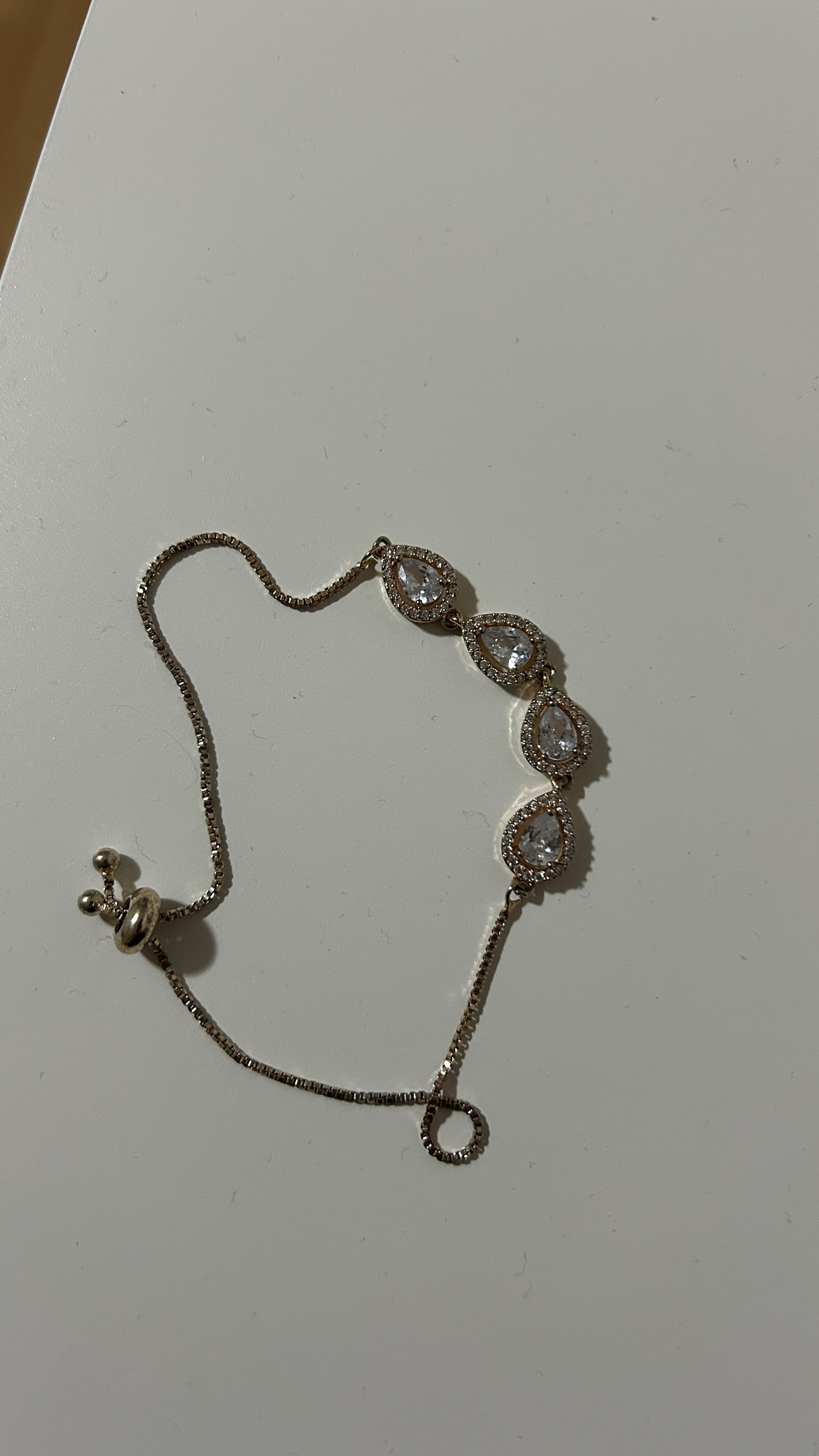 Rose gold pear cut zircon bracelet