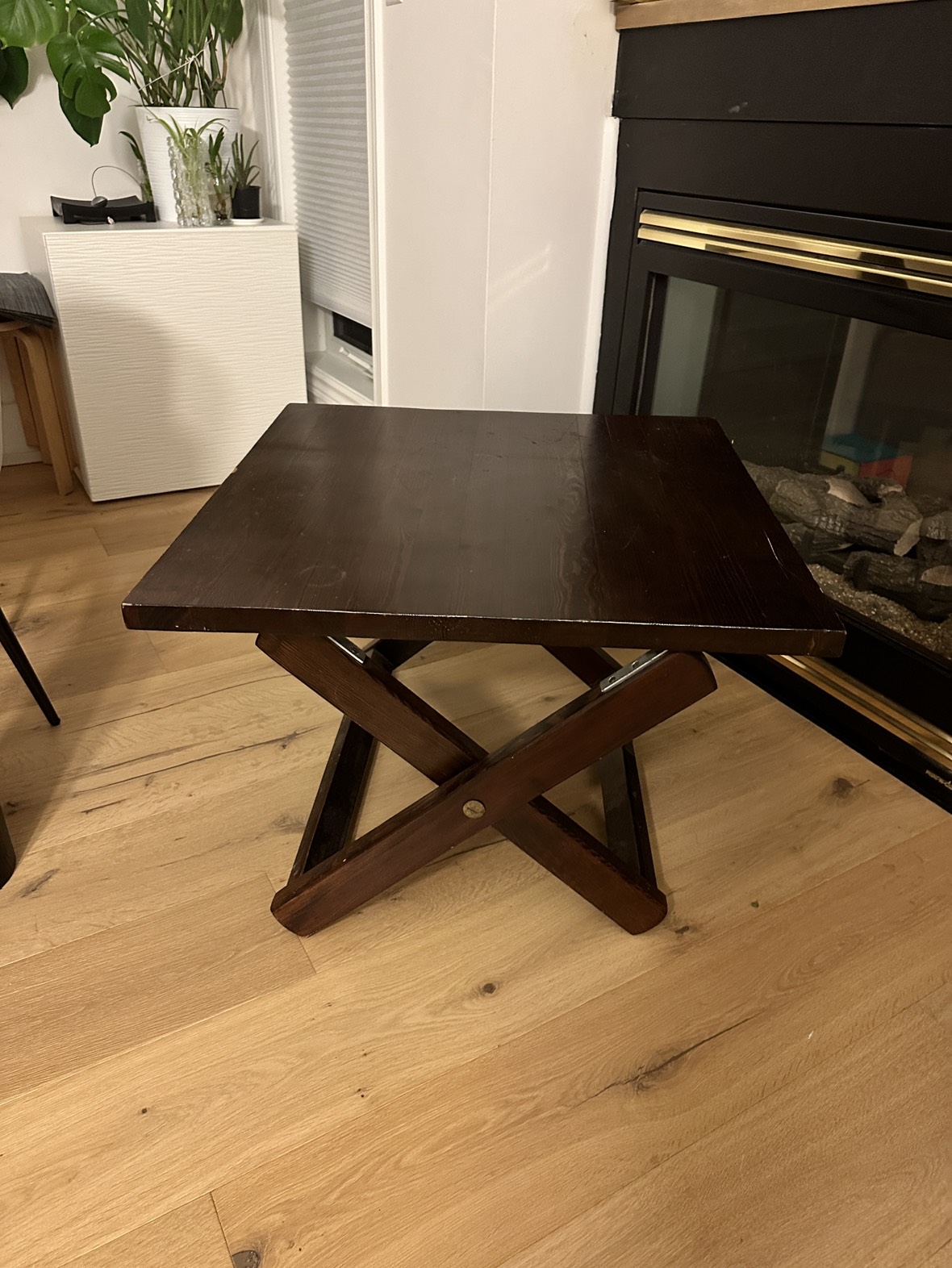 Wood side table