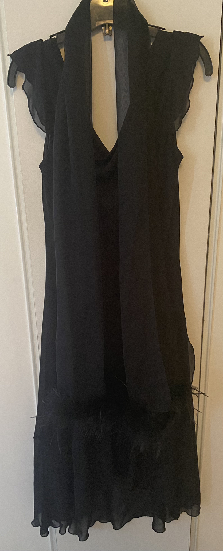 Black cocktail dress Large - scarf included - photo 3