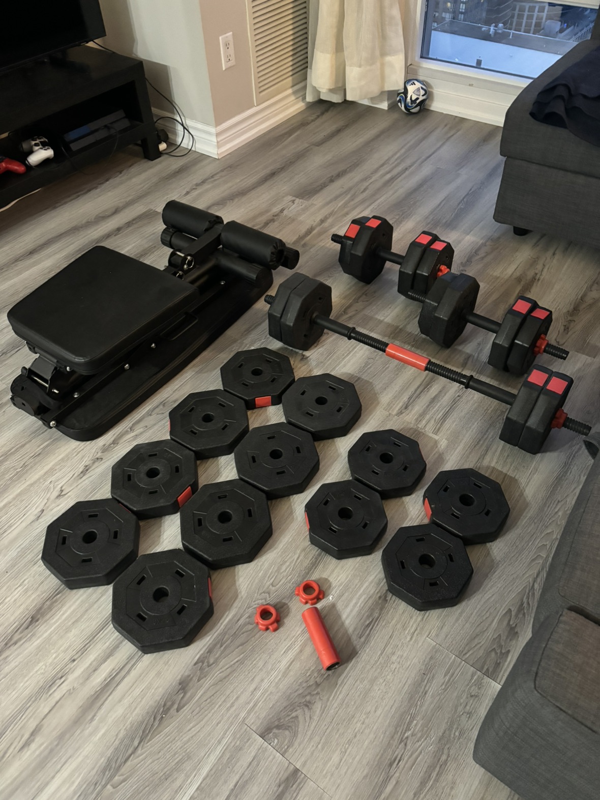 Workout Bench and Adjustable Dumbbell Set thumbnail