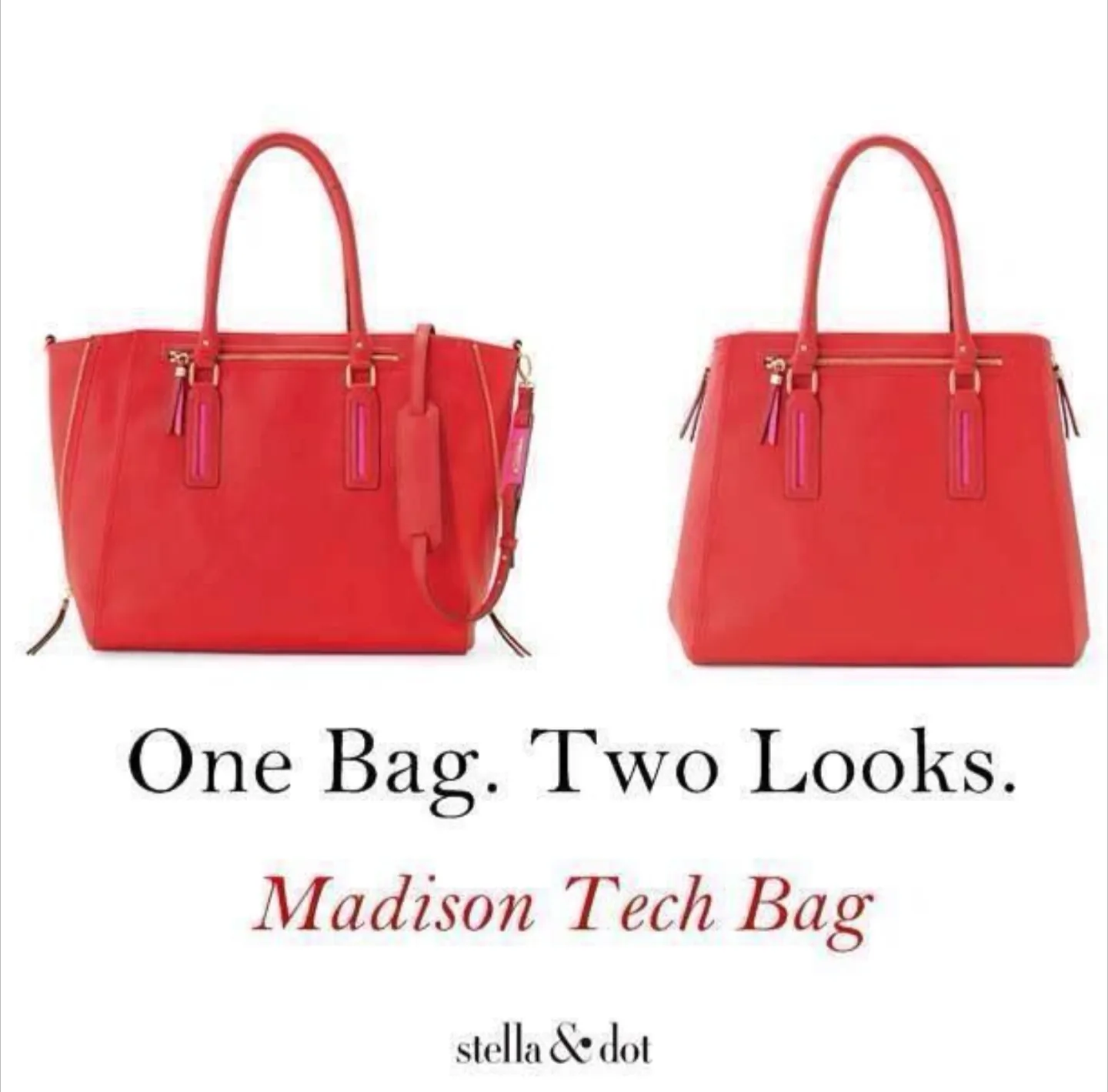 Stella & Dot Madison Tech Poppy Tote Bag