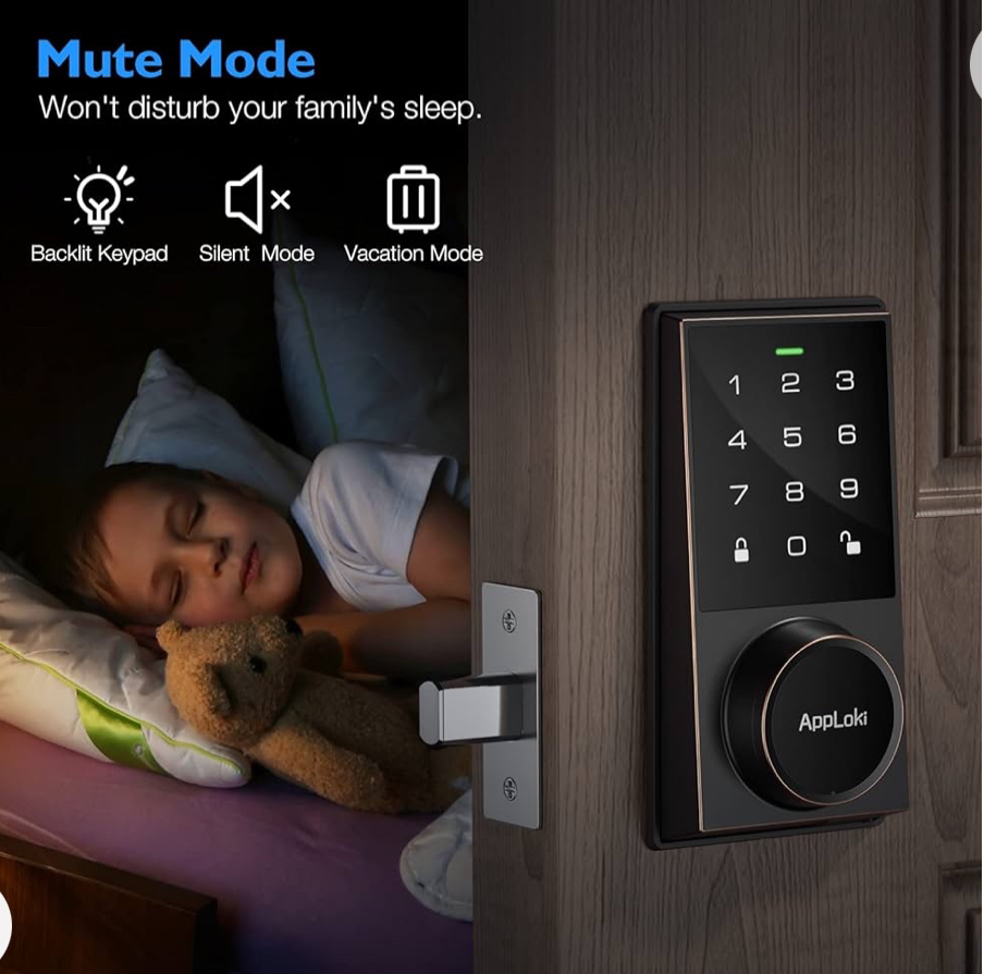 Smart Lock, Touchscreen Keypad Door Lock with Deadbolt, image indicator(4)