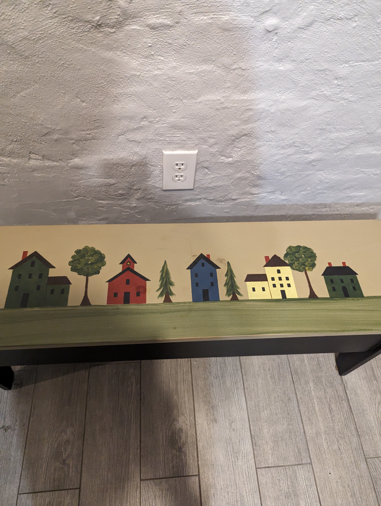 wooden bench with storage - photo 2