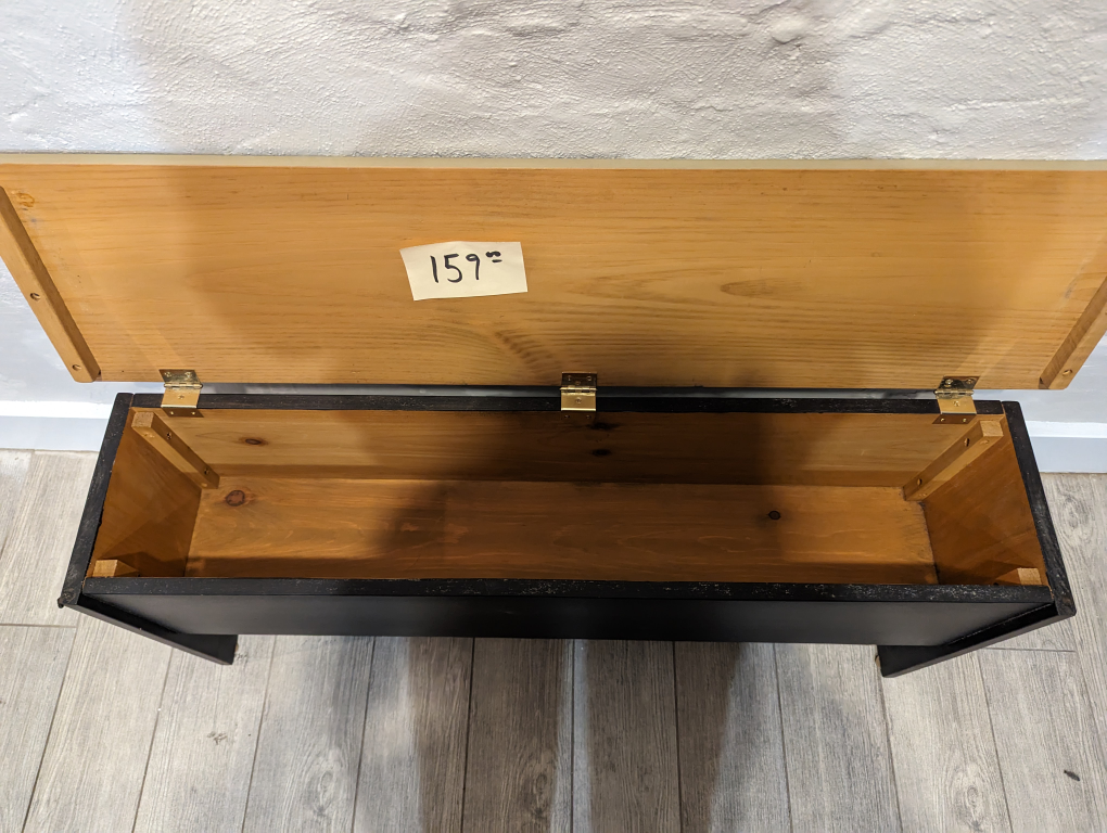 wooden bench with storage - photo 4