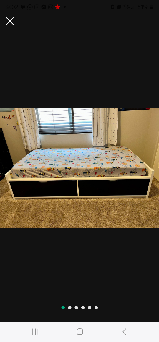  Twin Ikea Flaka bed frame with 2 drawers Practically Brand New - photo 2