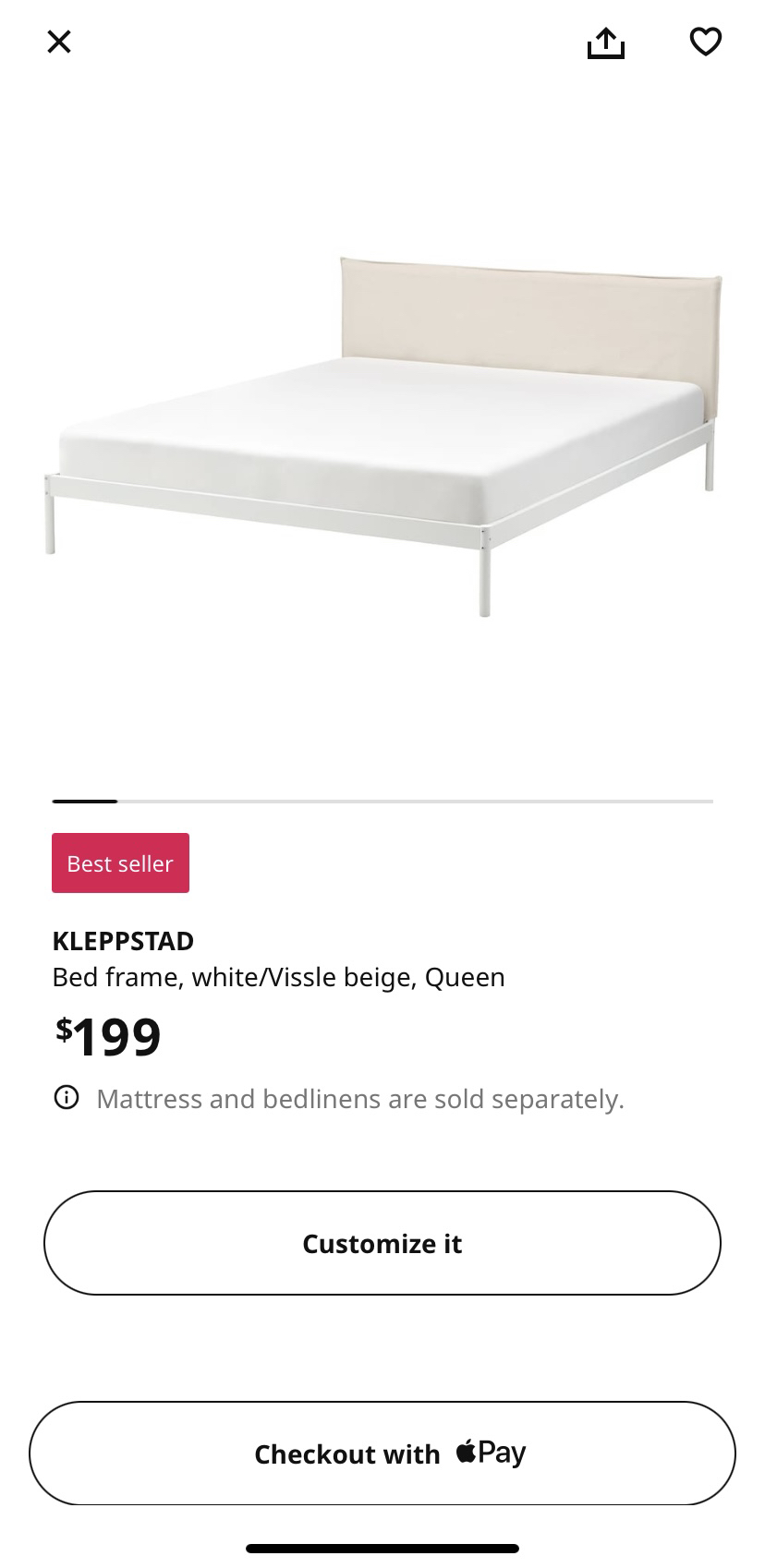 [PRICE CUT] IKEA Queen Bed Frame - Like New - photo 2