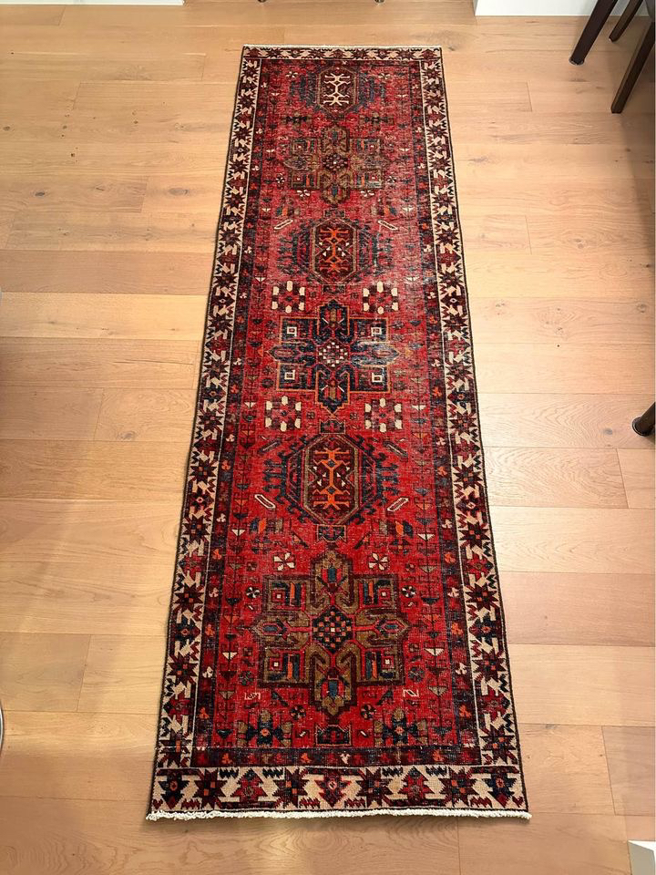 2’11” x 9’7” Vintage Handmade Persian Gharajeh Runner