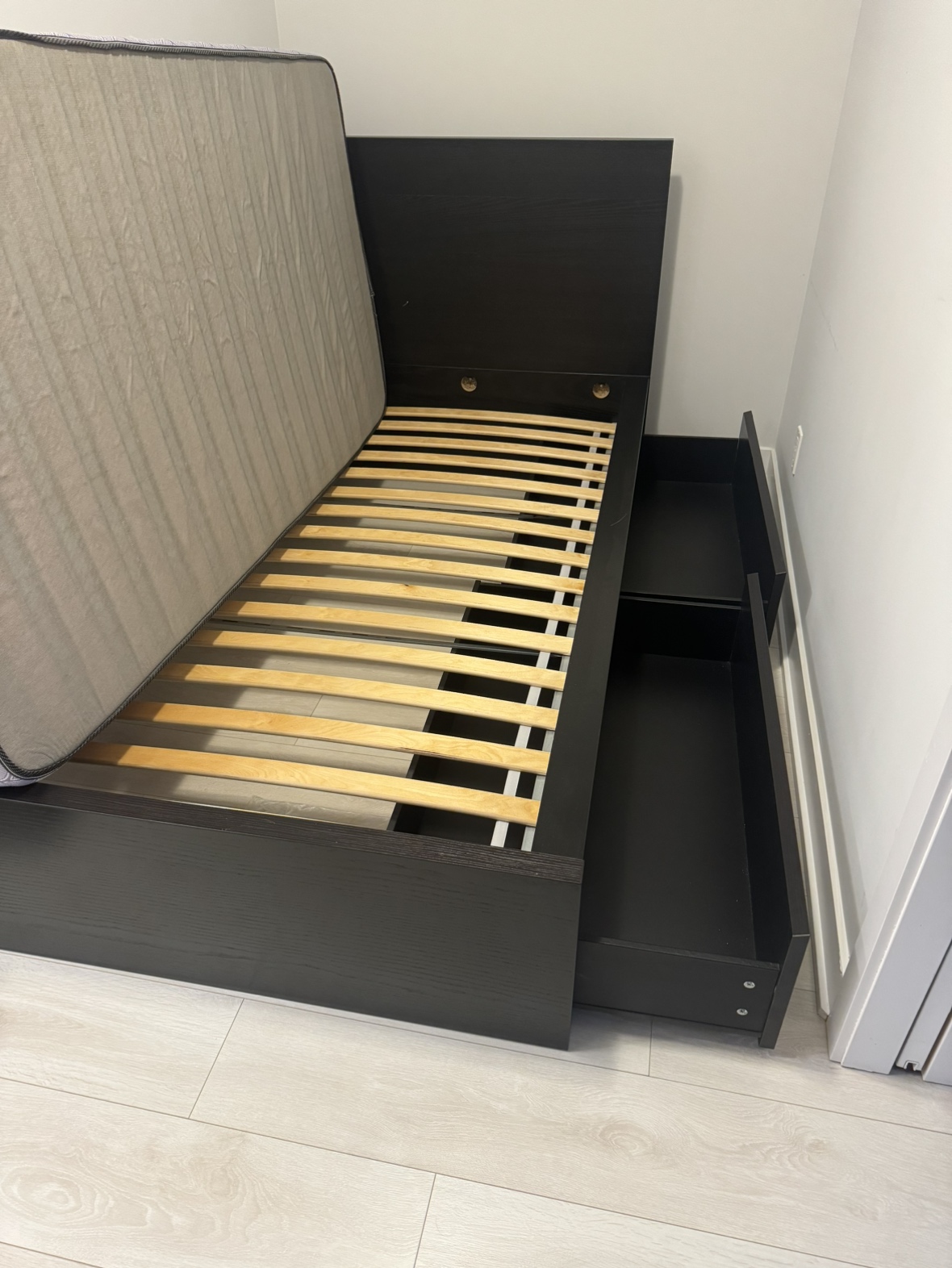full sized bedframe, headboard,two drawers and mattress - photo 3