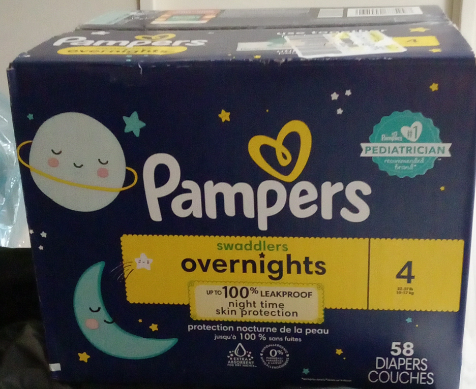 Pampers Swaddlers Overnights size 4 diapers thumbnail
