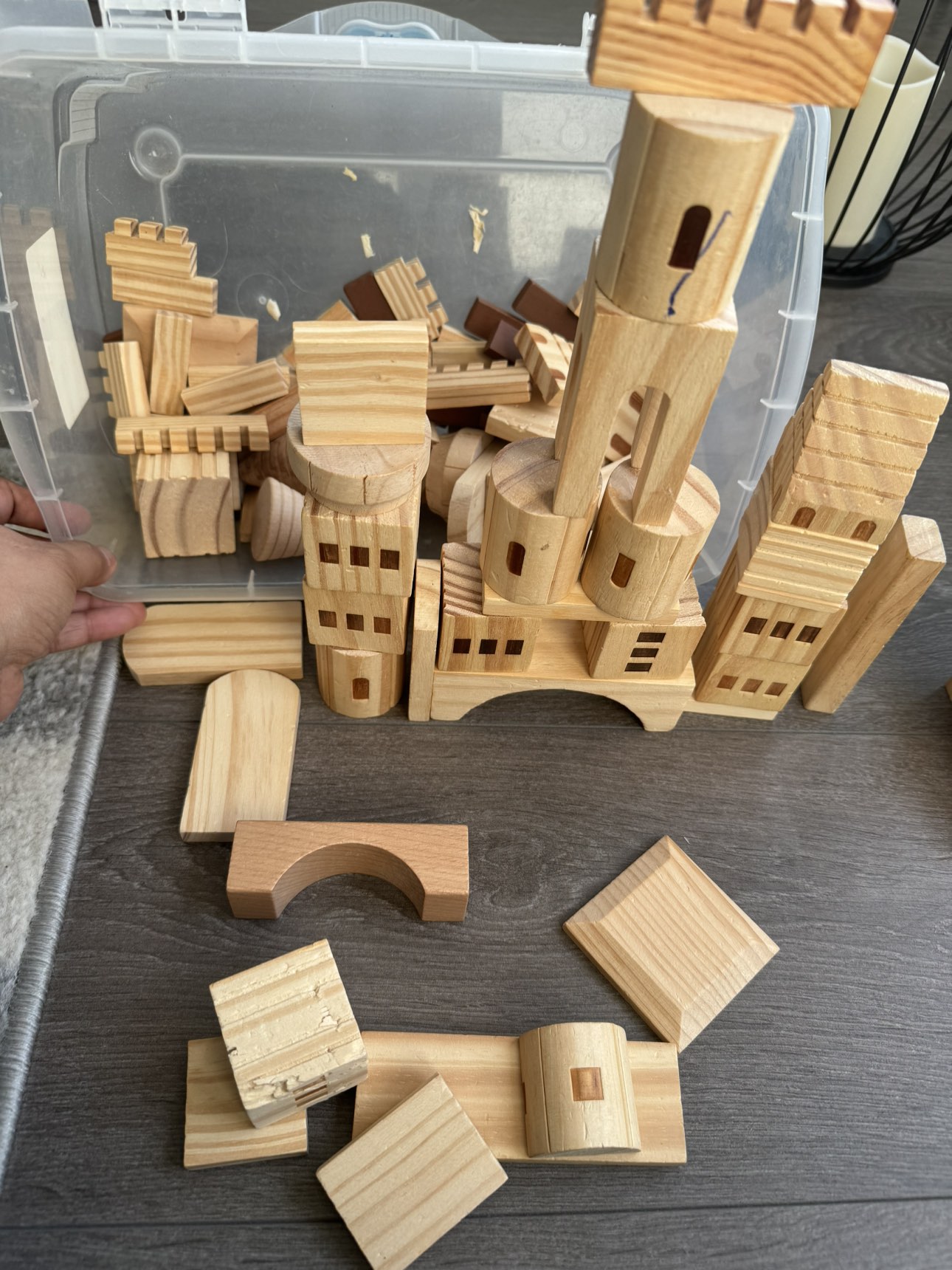 Wooden toys/ wooden blocks huge lot thumbnail