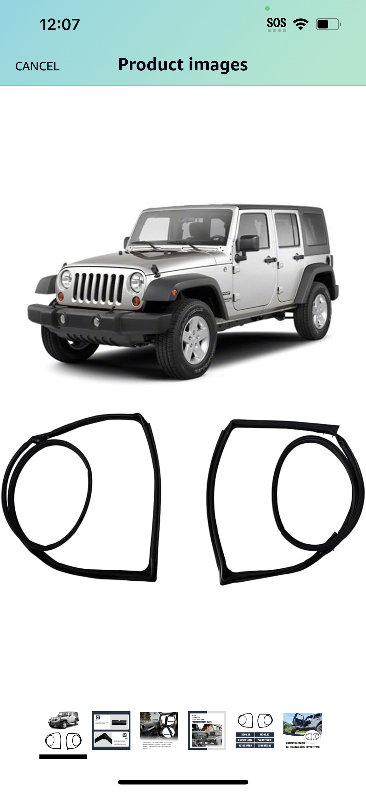 Seal trim kit for Jeep wrangler #366 thumbnail