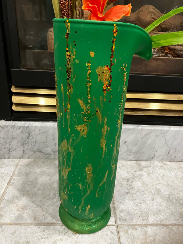 acrylic painted thick quality glass vases