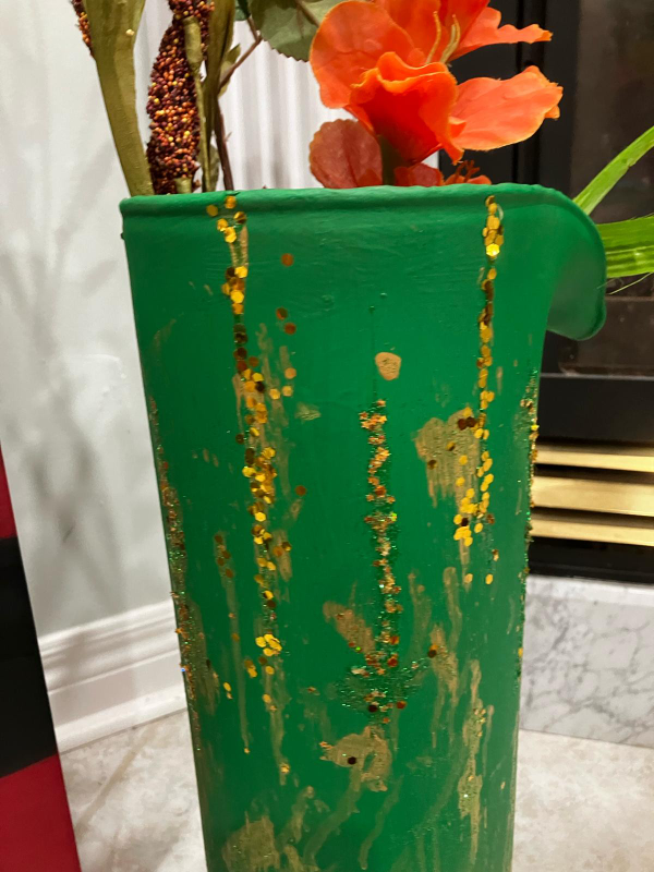 acrylic painted thick quality glass vases - photo 3