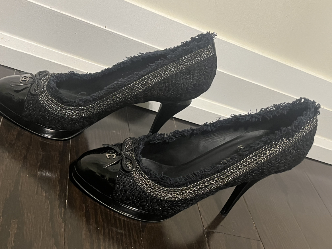 Chanel tweed Escarpins Pump Heels, sz 41 EU (11 US) Black image indicator(5)