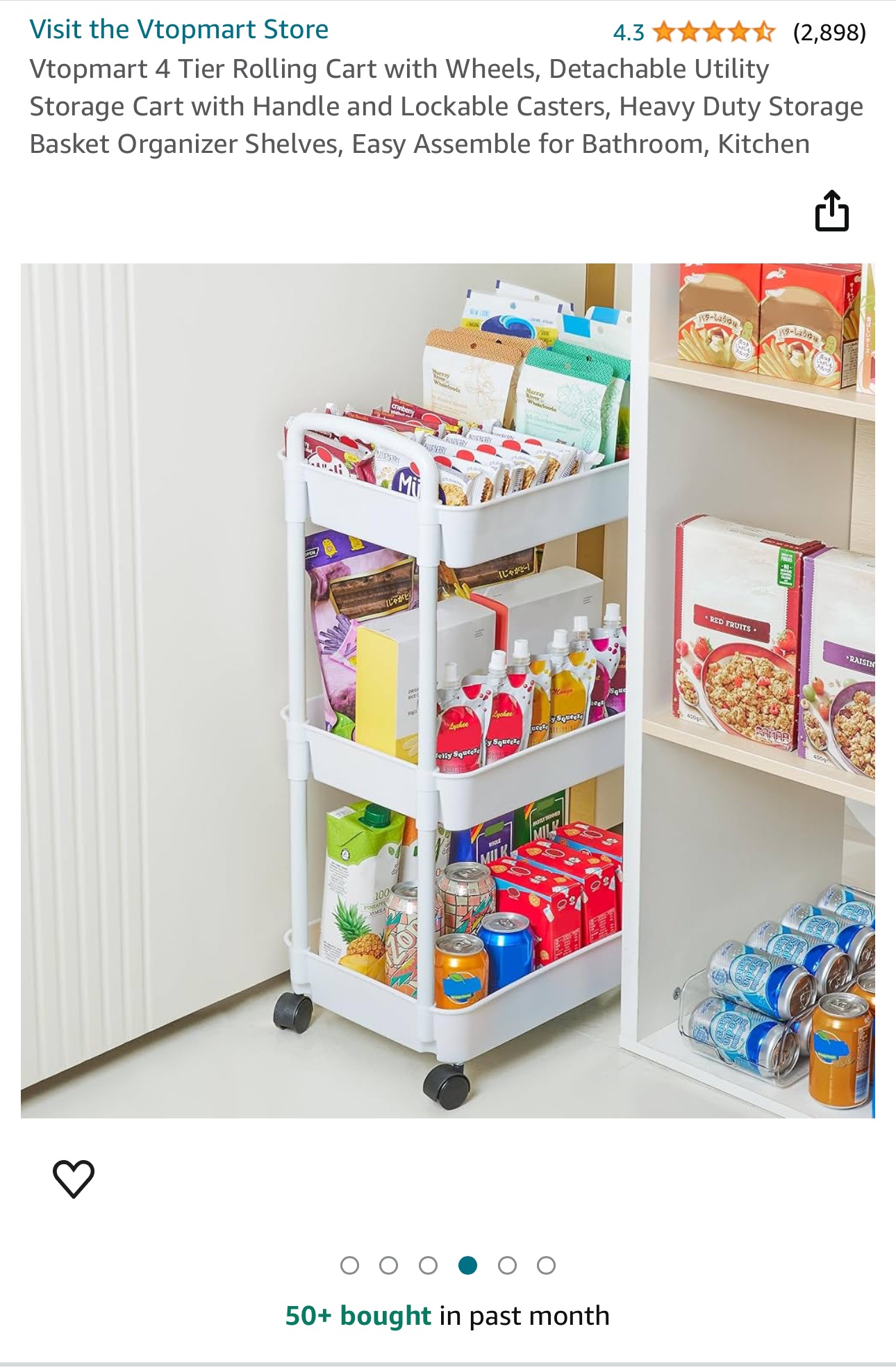 Elegant 4-Tier Detachable Storage Cart with Wheels - photo 4