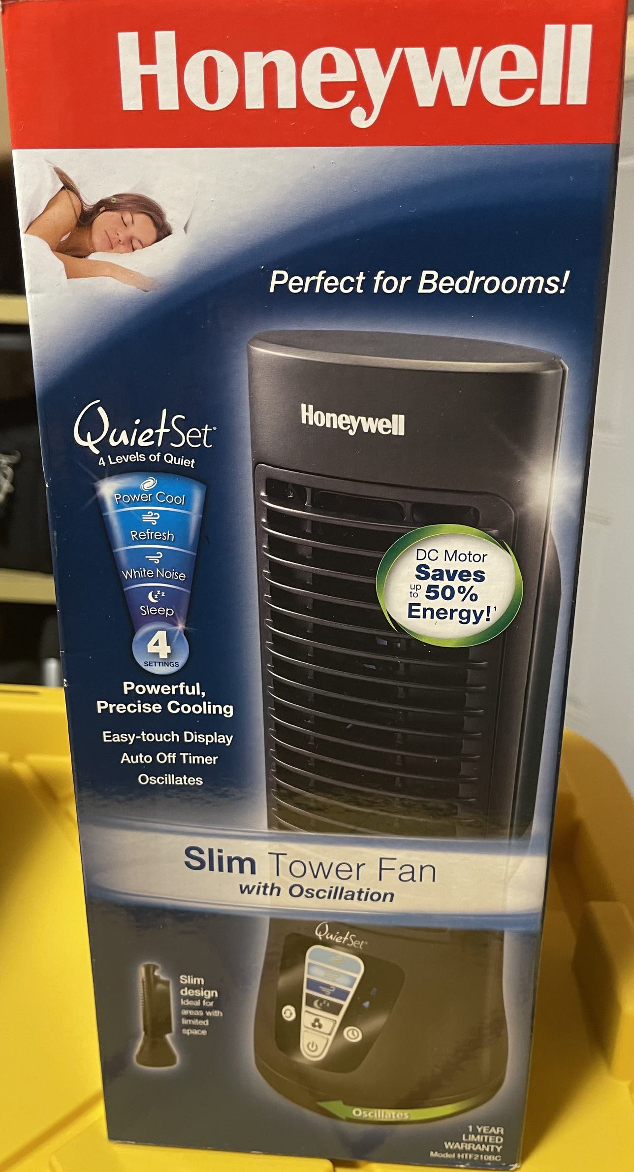 Honeywell HTF210BC QuietSet® 13" Personal Desk fan, Black
