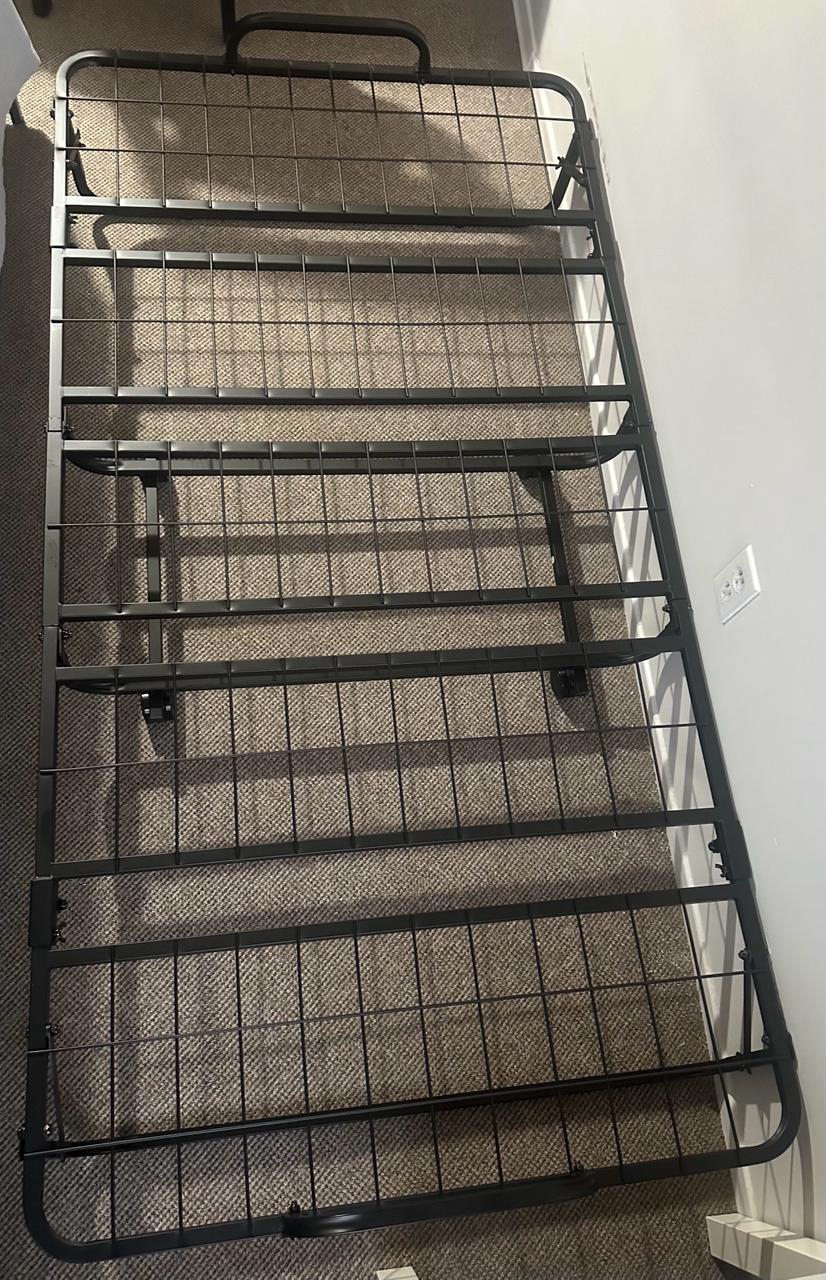 Twin size bed frame with memory foam mattress - photo 2