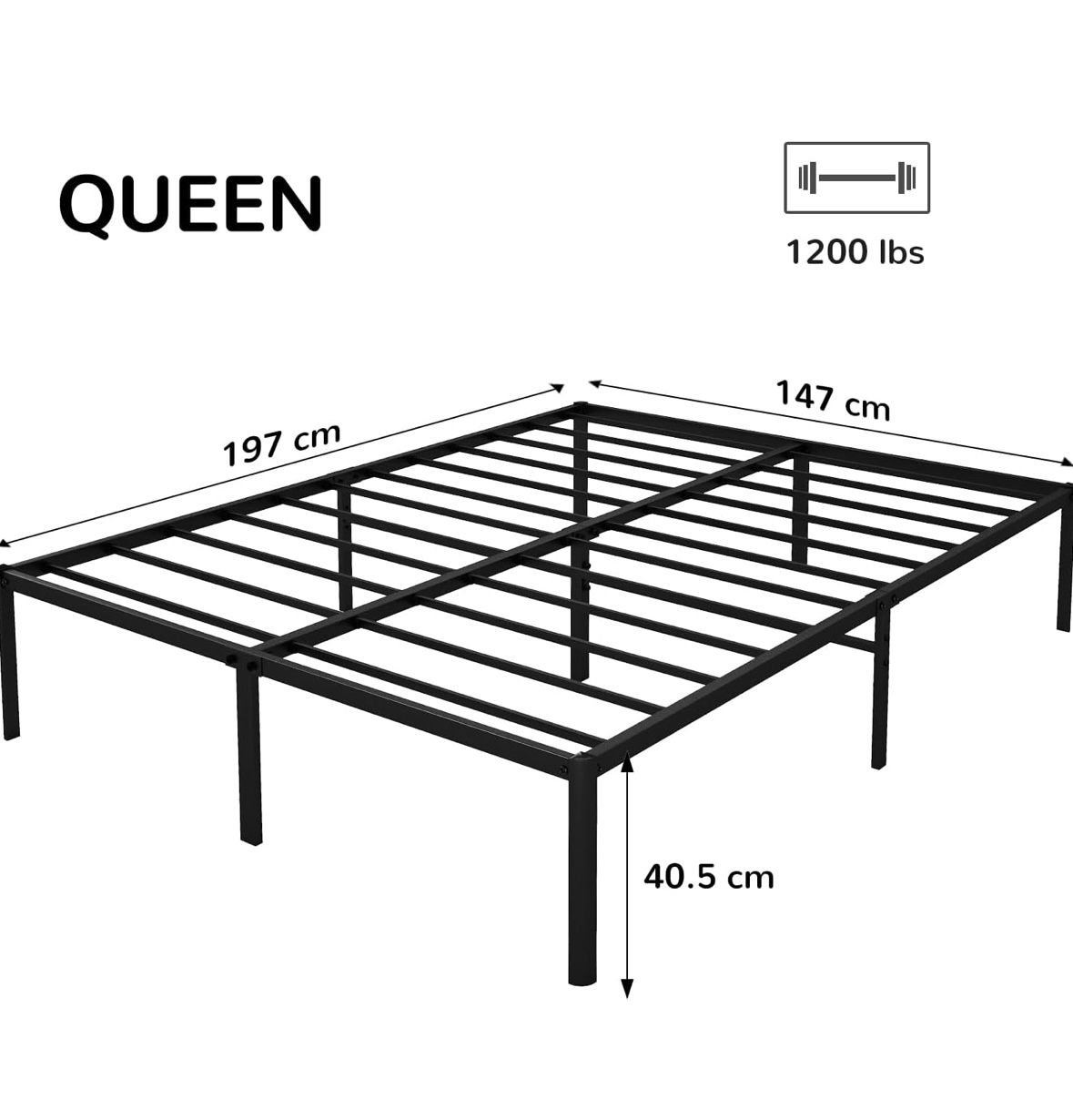Queen size metal bed frame - photo 2