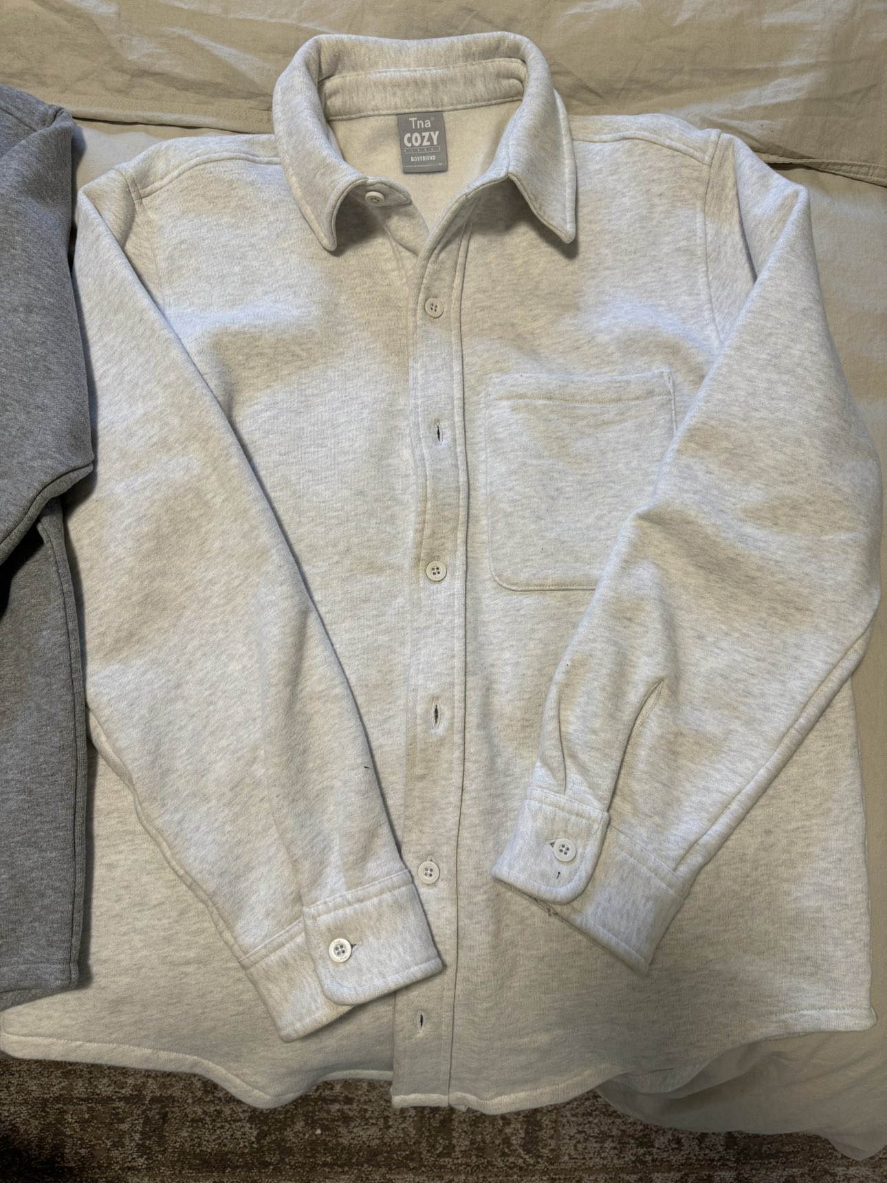 Aritzia boyfriend sweater button up