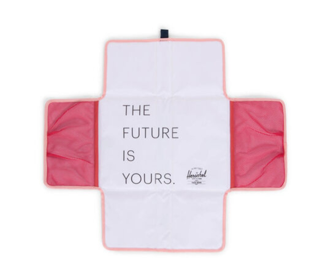 Herschel Supply Co Peach Pink Polka Dot Diaper Bag w Change Mat image indicator(3)