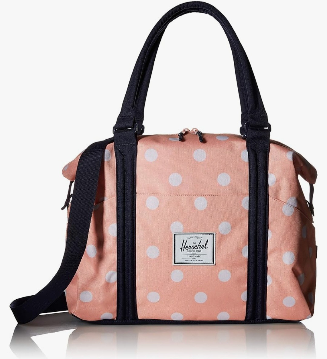 Herschel Supply Co Peach Pink Polka Dot Diaper Bag w Change Mat image indicator(4)