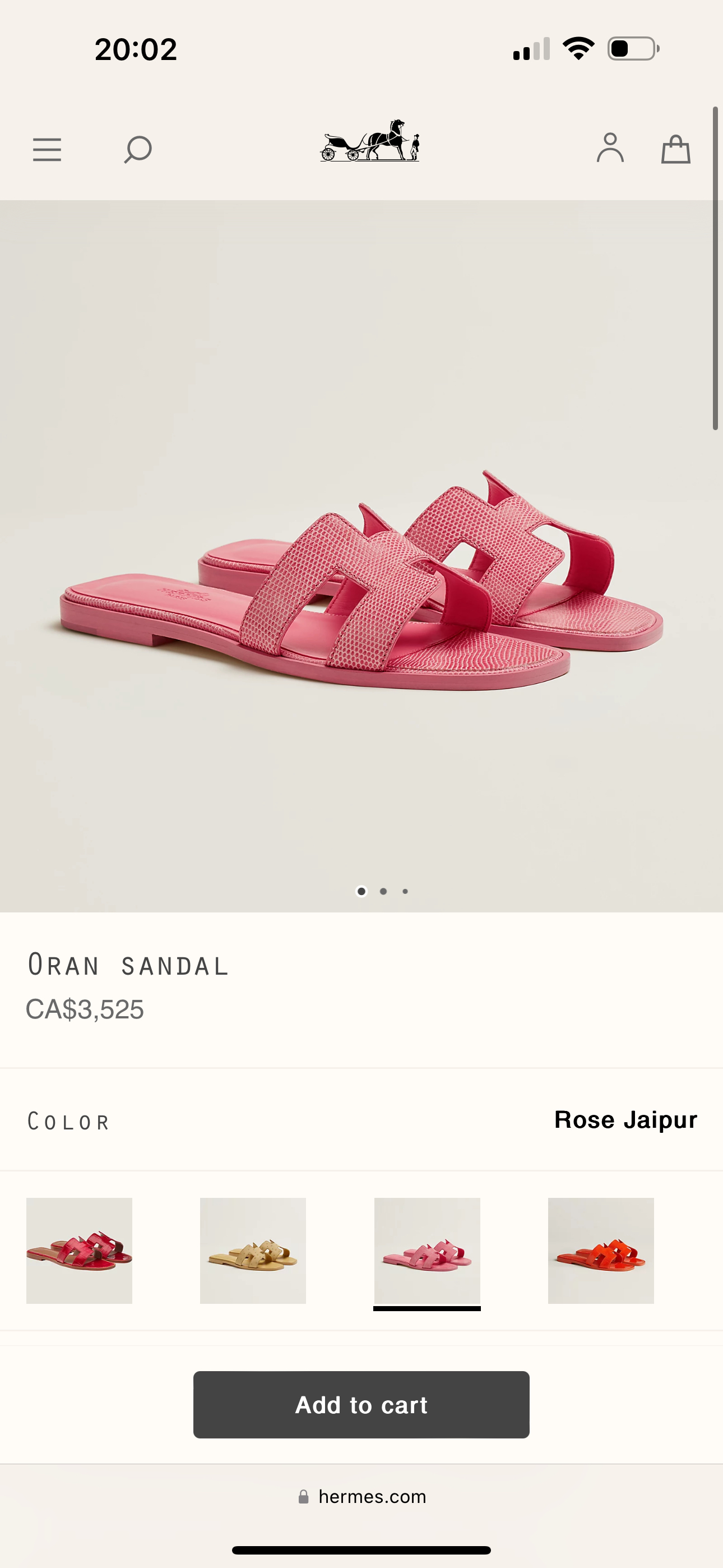 Authentic Hermes lizard Orans 39 image indicator(4)