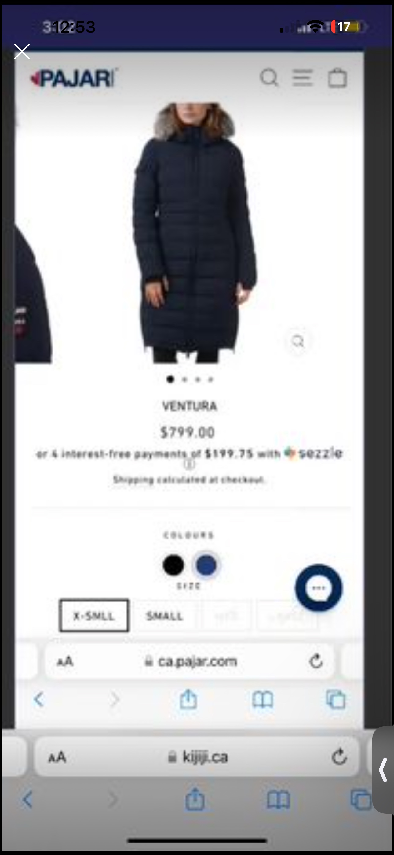 Brand new female pajar jacket medium