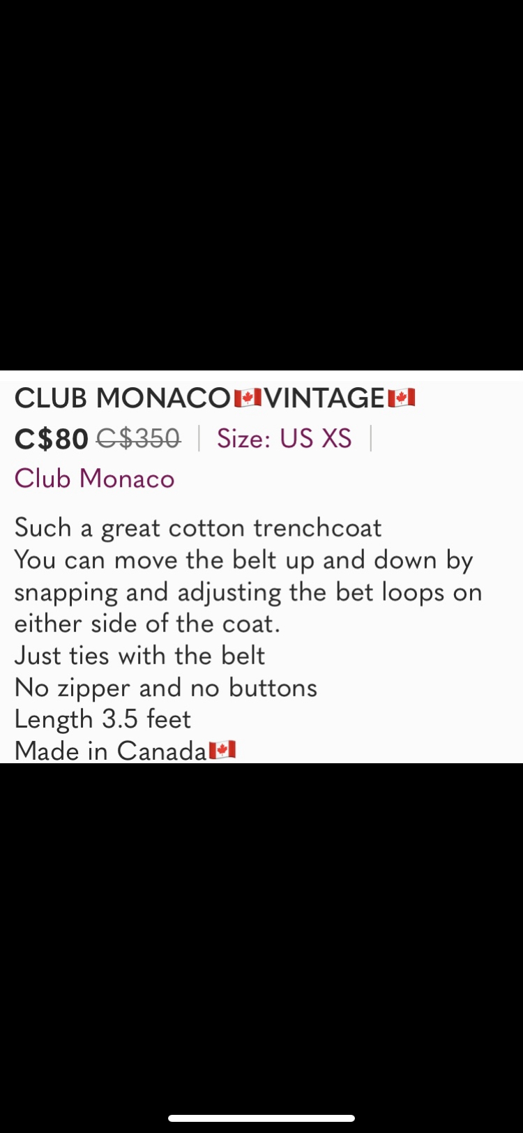 Club Monaco Trench Coat image indicator(5)