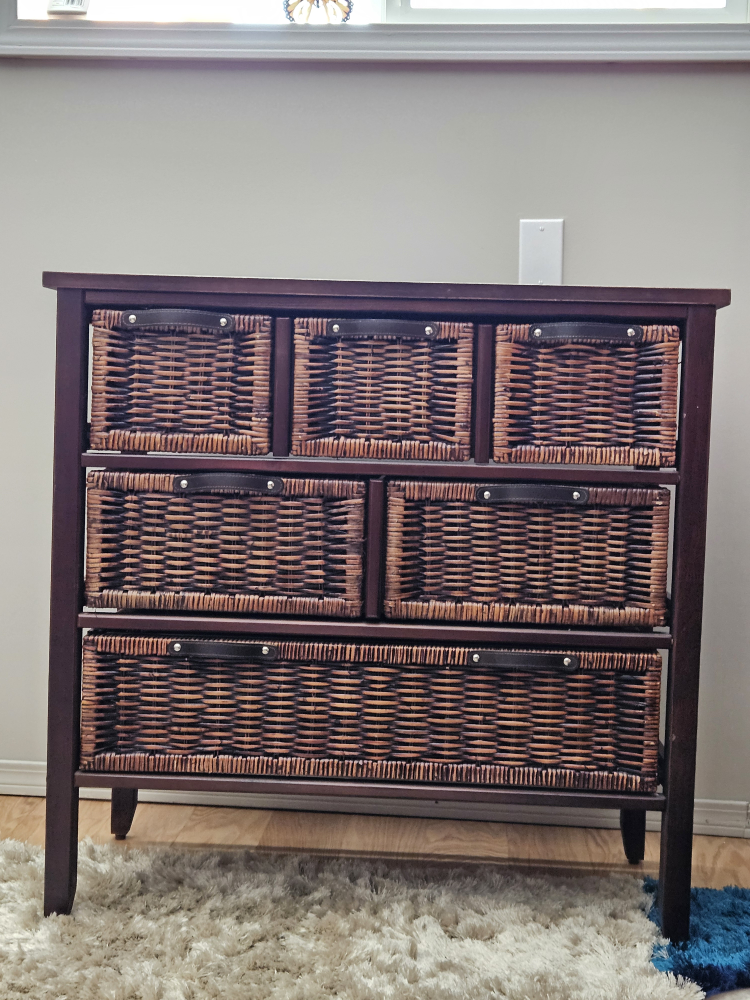 3 Drawer Wicker Dresser