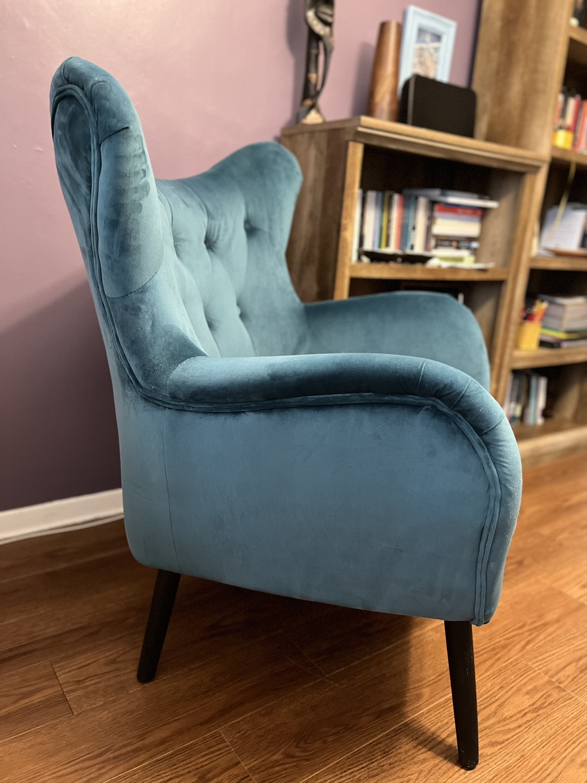 Danney Velvet Wingback Chair - photo 2